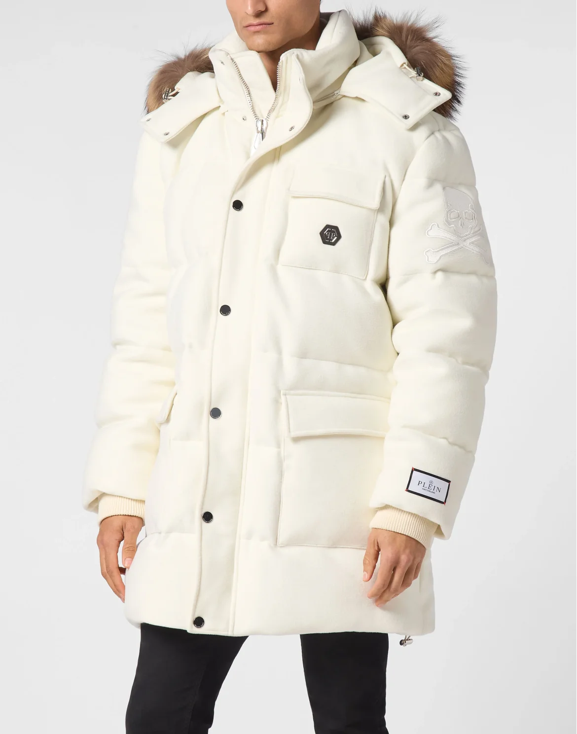 Down Jacket WIth Fur Hood, цвет: Белый