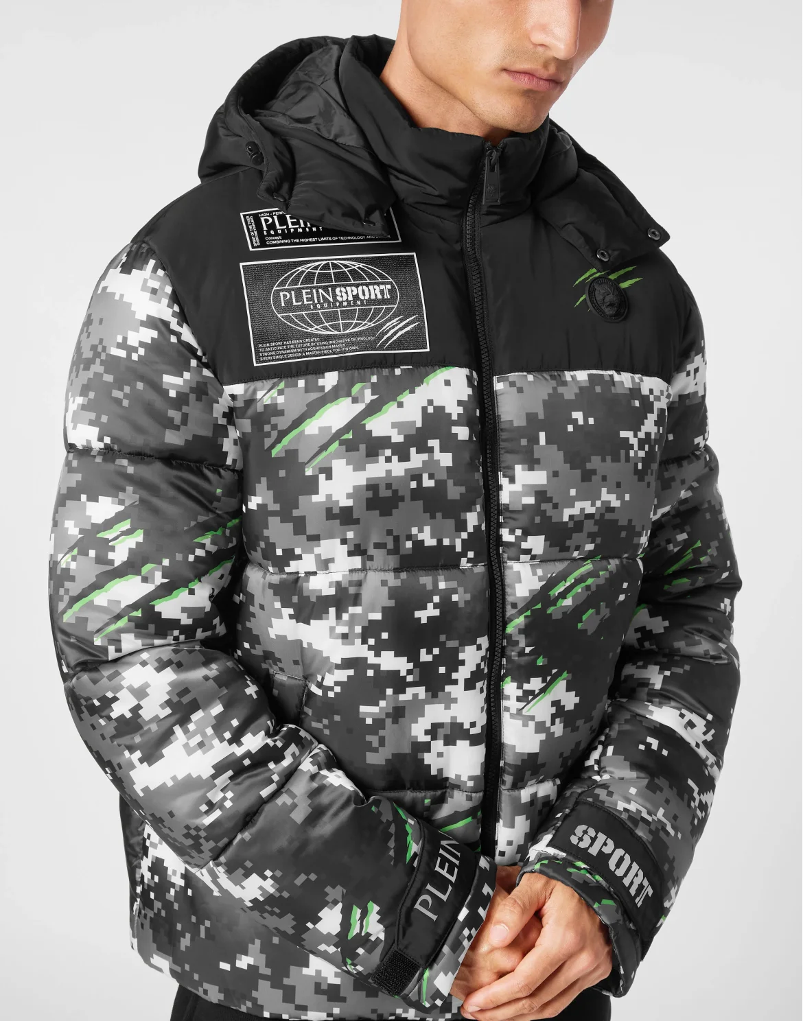 Nylon Puffer Jacket Pixel, цвет: Черный