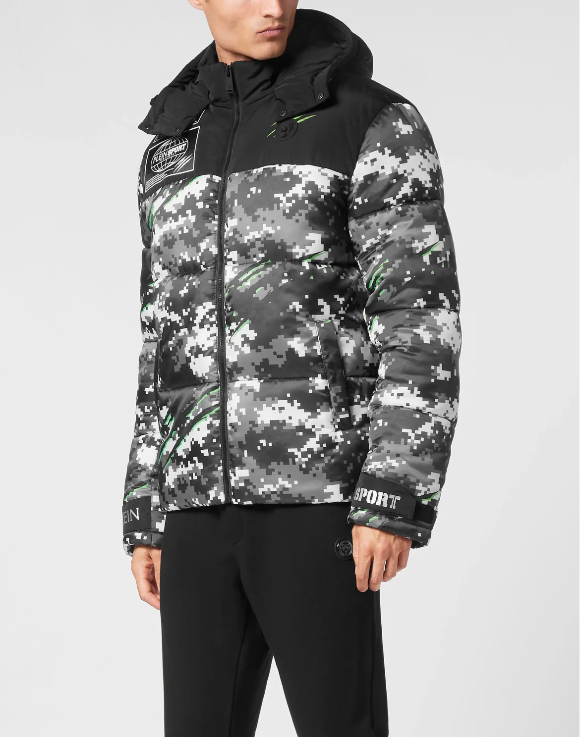 Nylon Puffer Jacket Pixel, цвет: Черный