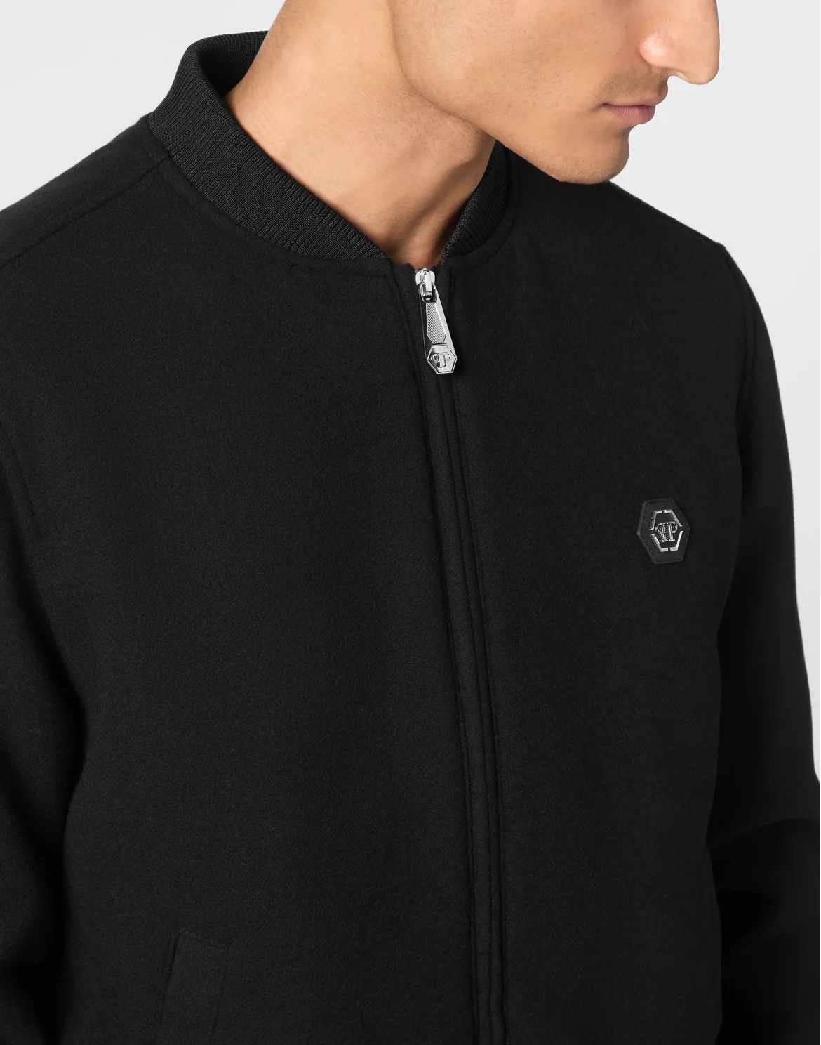 Wool Bomber Skull&Bones, цвет: Черный
