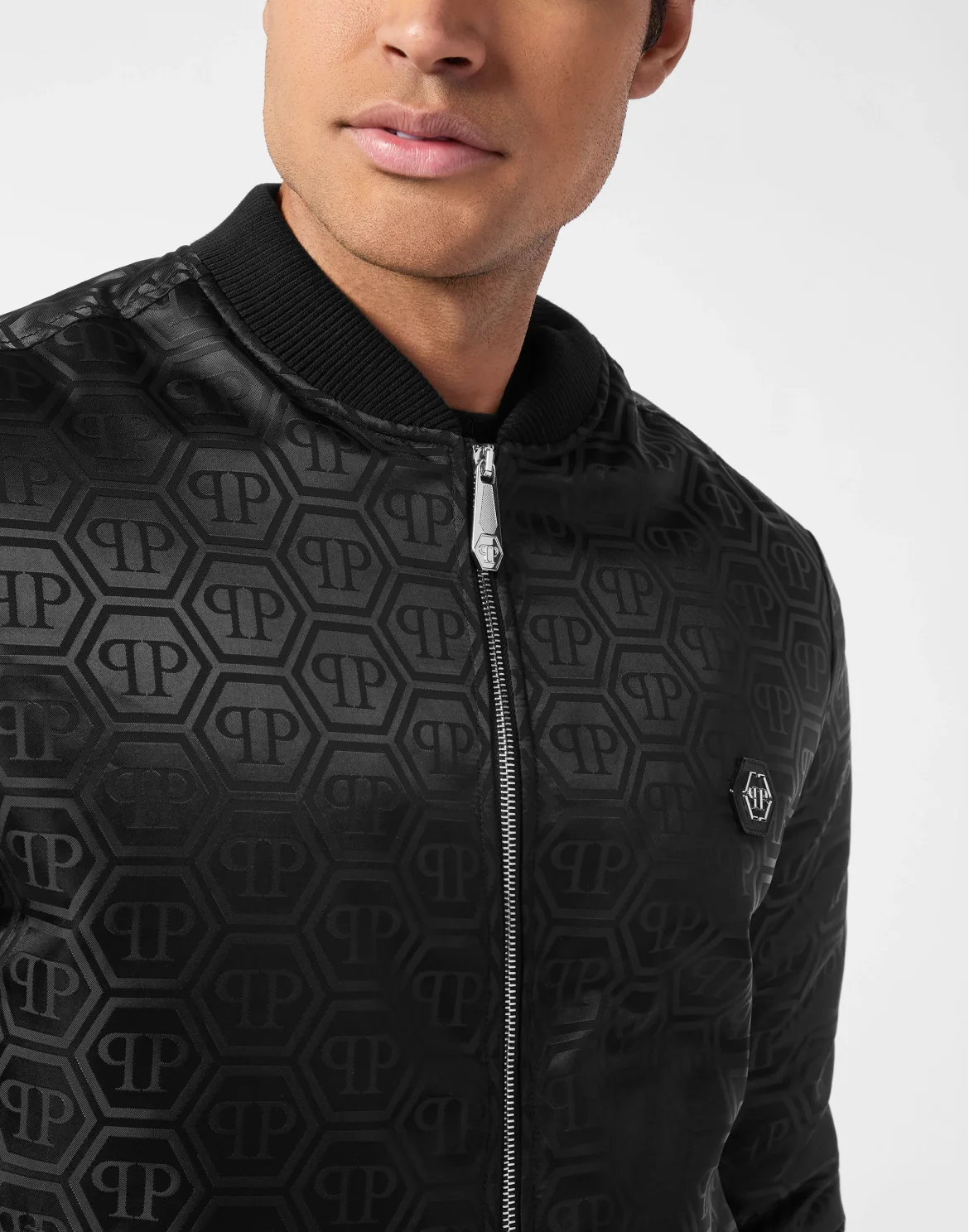 Nylon Jacquard Bomber Monogram, цвет: Черный