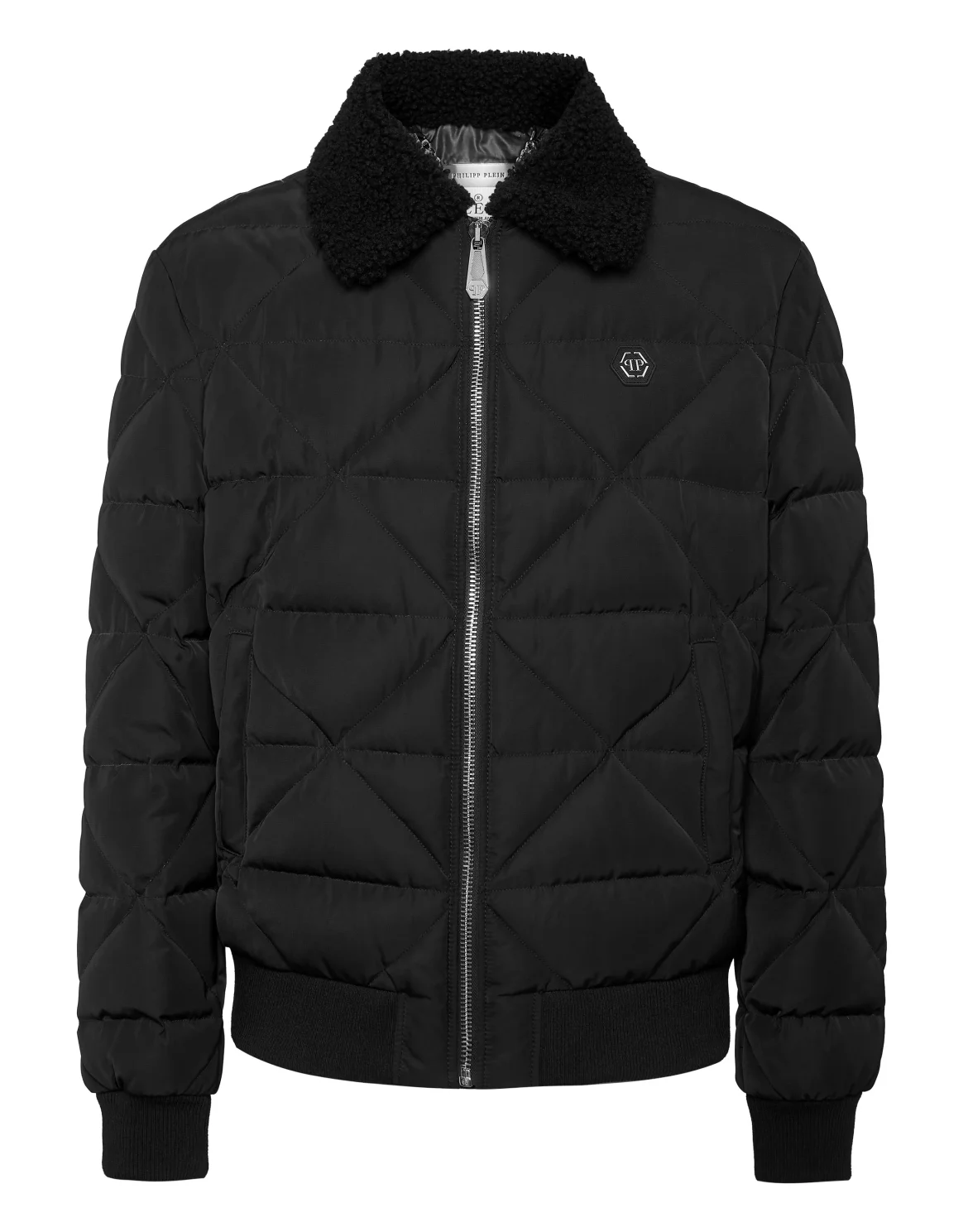 Shearling Nylon Padded Jacket, цвет: Черный