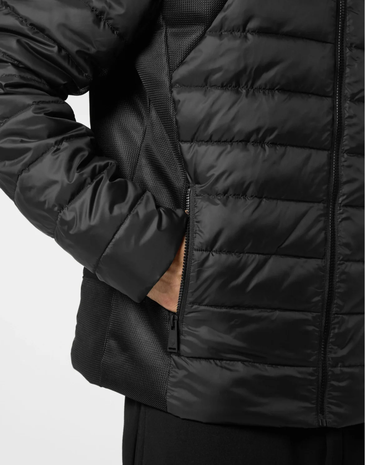 Nylon Puffered Jacket, цвет: Черный