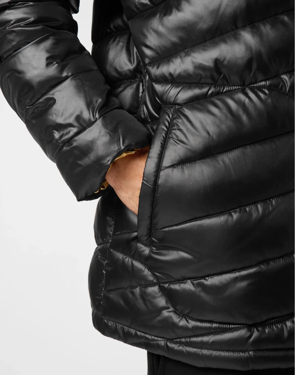 Nylon Puffered Jacket, цвет: Черный