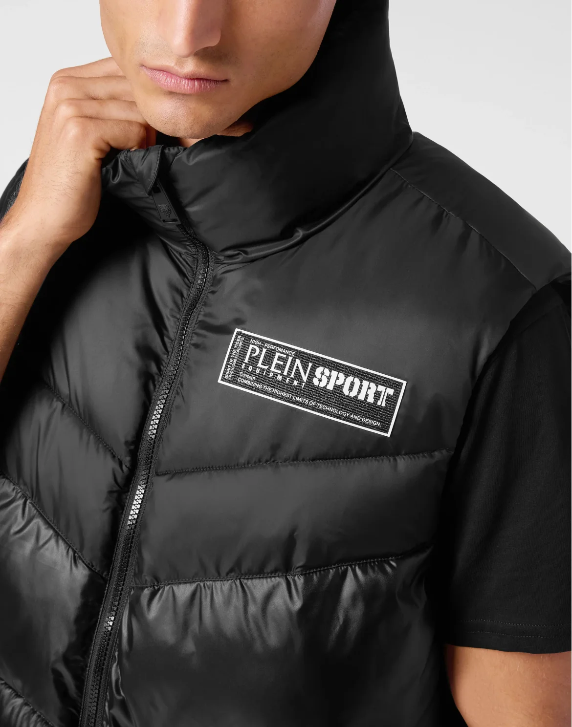 Nylon Puffered Vest Jacket, цвет: Черный