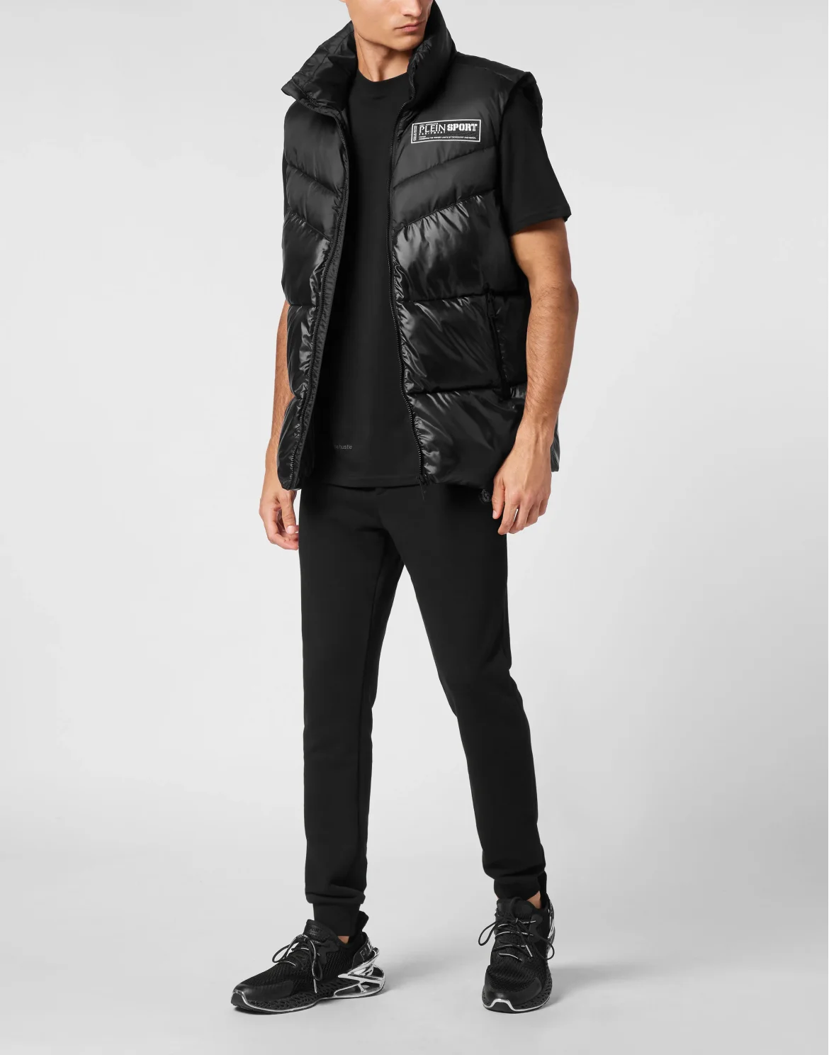 Nylon Puffered Vest Jacket, цвет: Черный