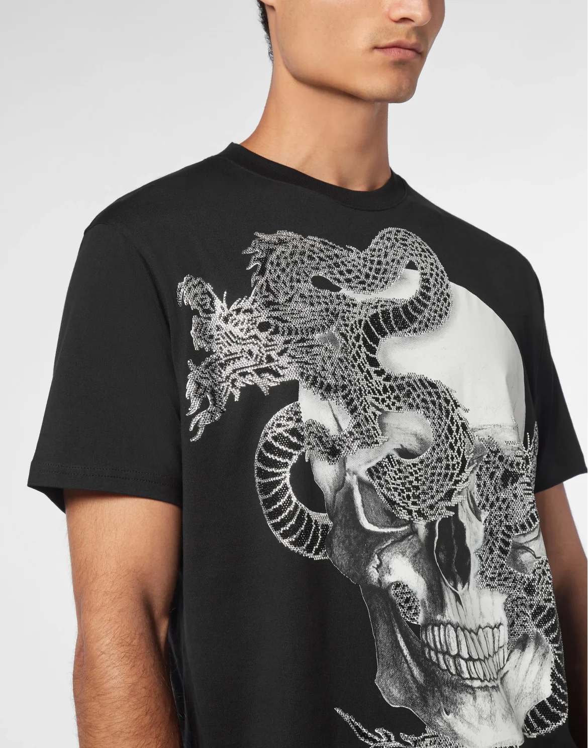 T-shirt Round Neck SS Dragon Skull, цвет: Черный