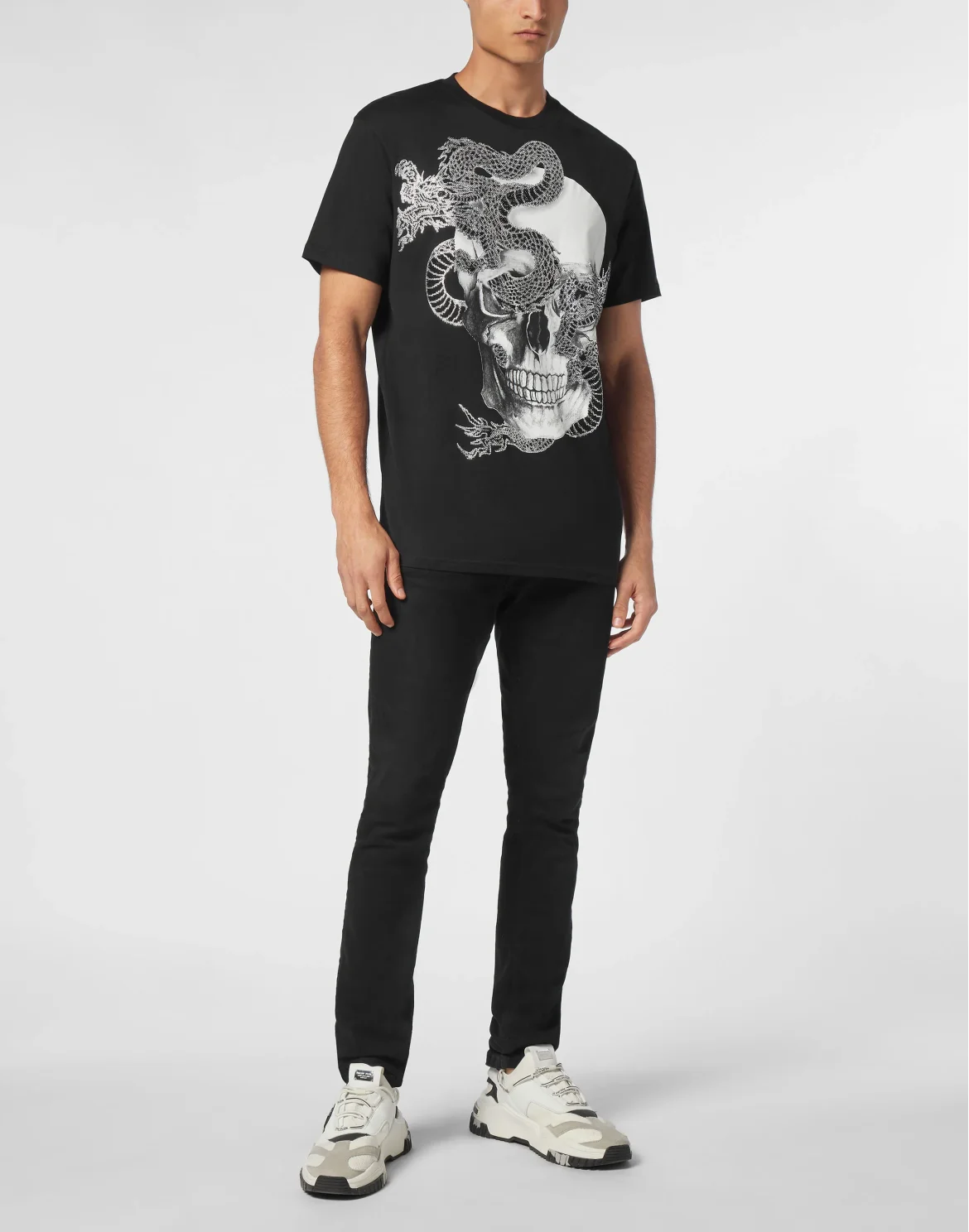 T-shirt Round Neck SS Dragon Skull, цвет: Черный