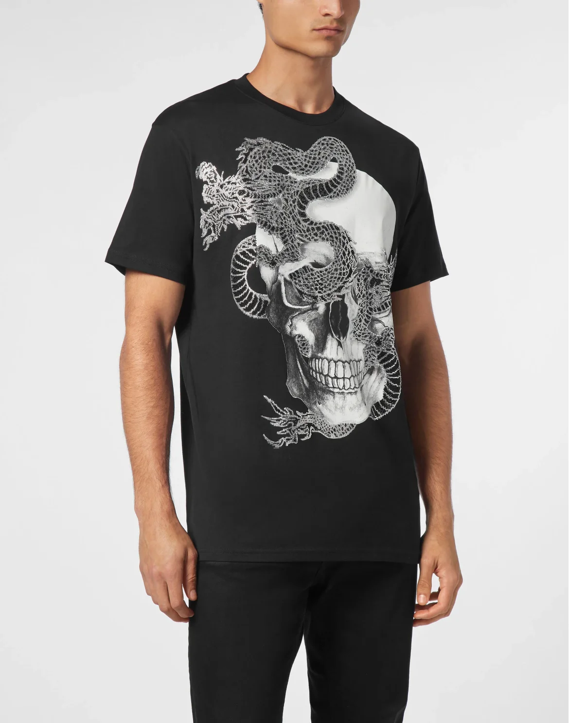 T-shirt Round Neck SS Dragon Skull, цвет: Черный