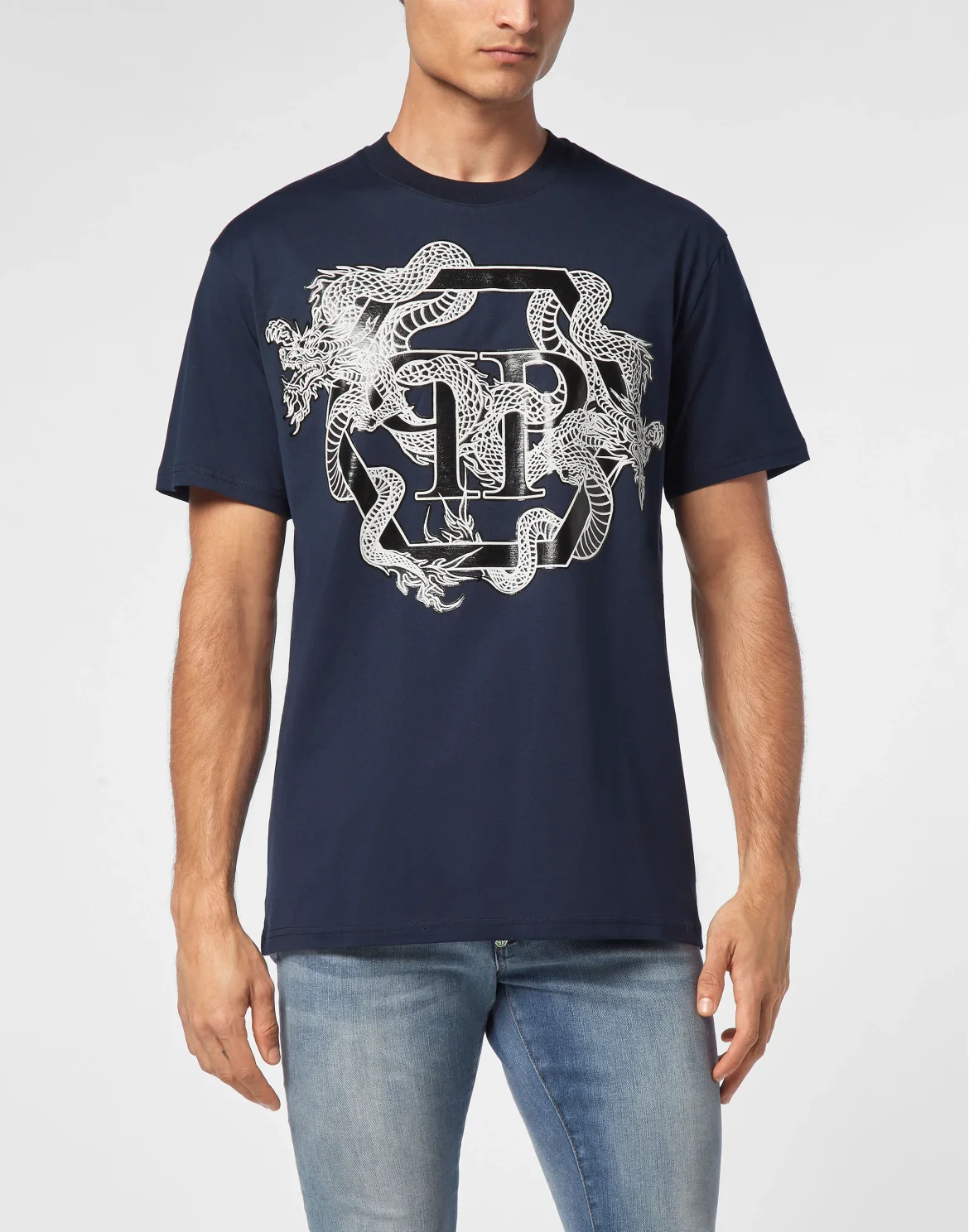 T-shirt Round Neck SS Dragon Hexagon, цвет: Синий
