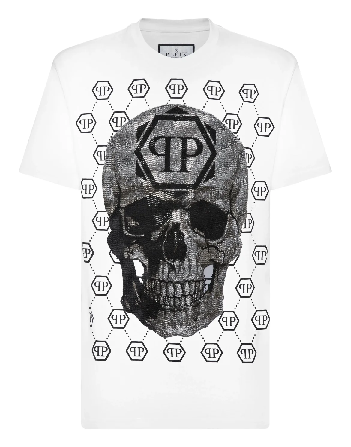 T-shirt Round Neck SS Skull strass, цвет: Белый