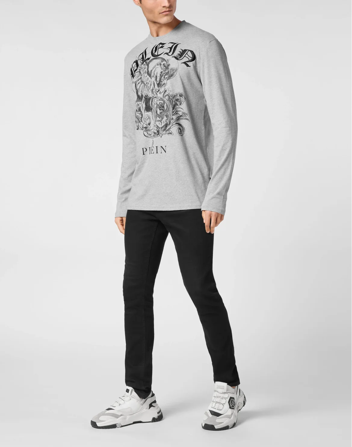 T-shirt Round Neck Long-Sleeve, цвет: Серый