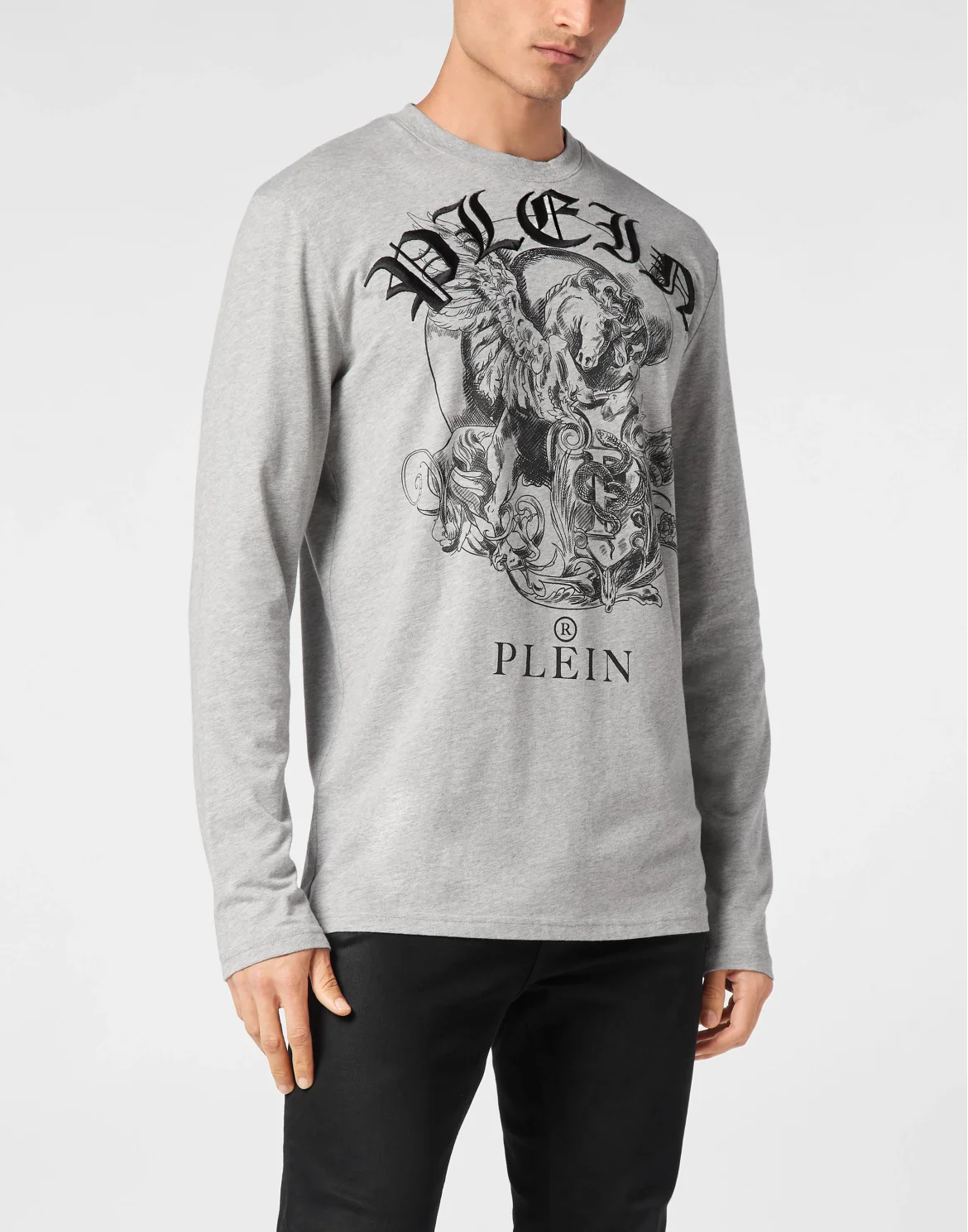 T-shirt Round Neck Long-Sleeve, цвет: Серый