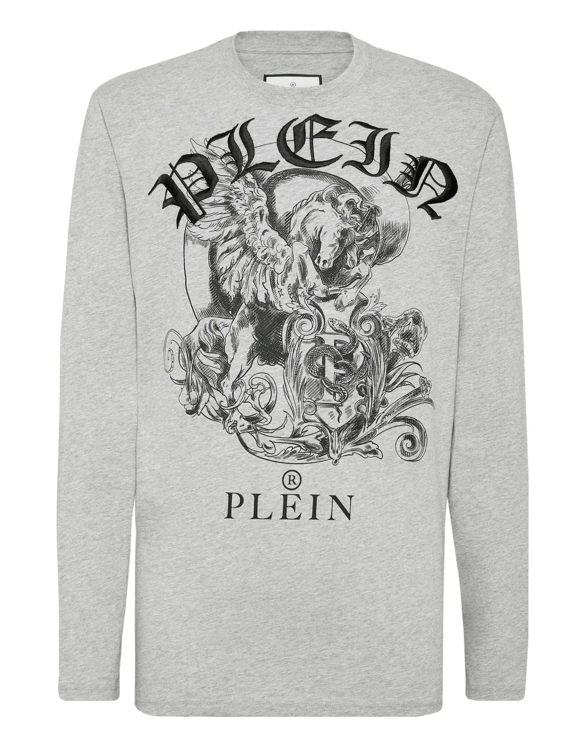 T-shirt Round Neck Long-Sleeve, цвет: Серый