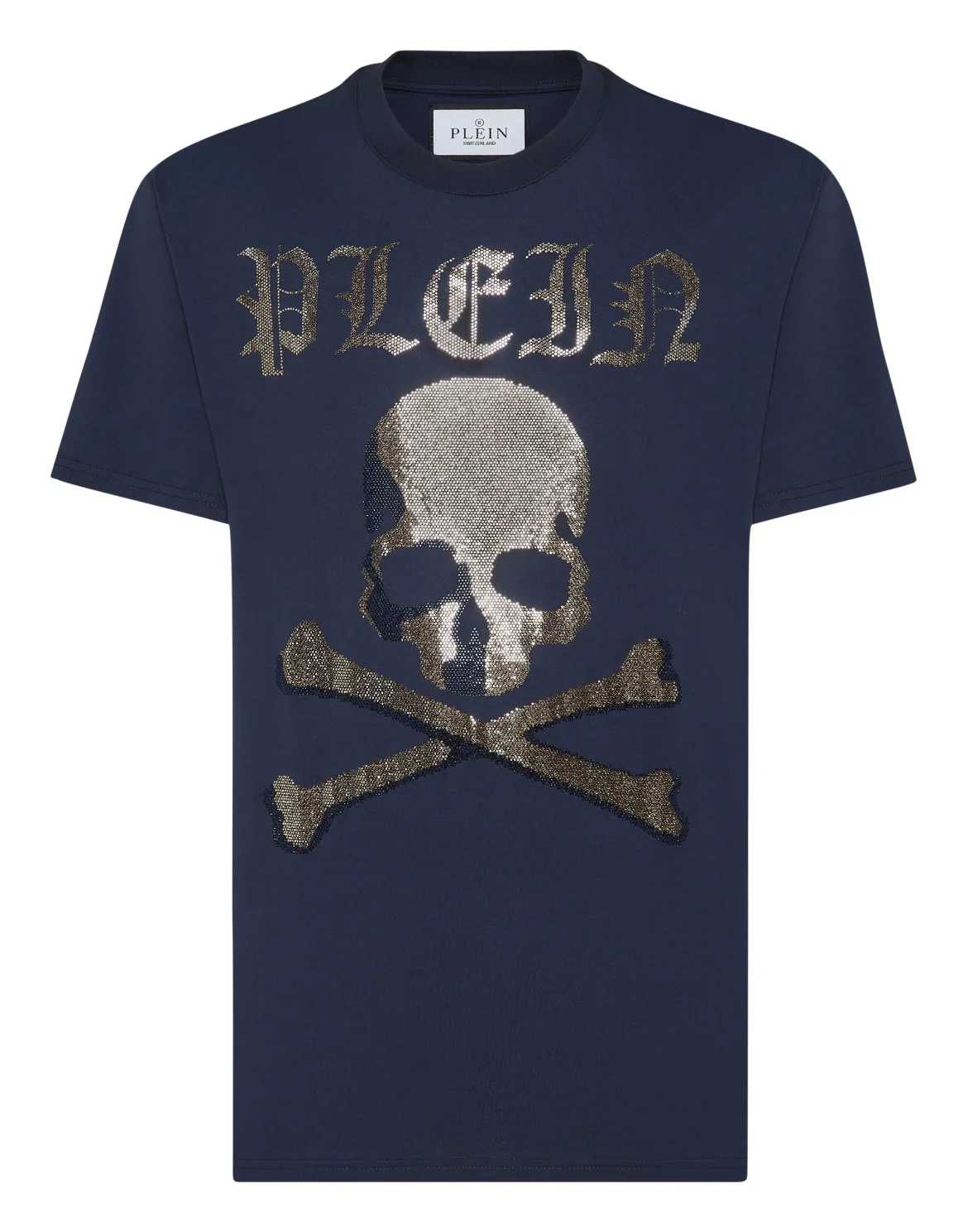 T-shirt Round Neck SS Strass Skull&Bones, цвет: Синий