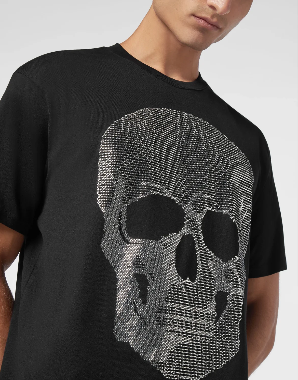 T-shirt Round Neck SS Skull strass, цвет: Черный