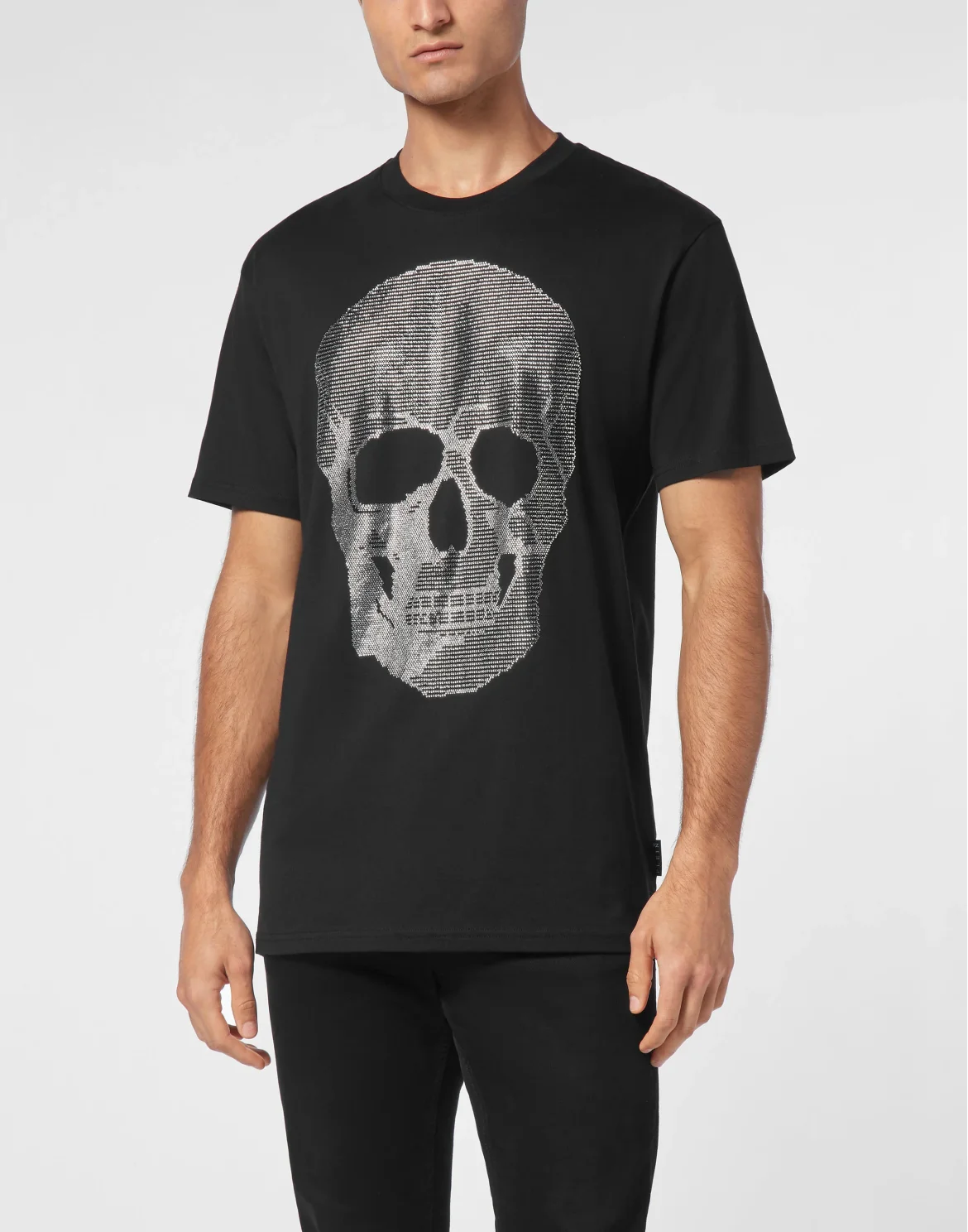 T-shirt Round Neck SS Skull strass, цвет: Черный