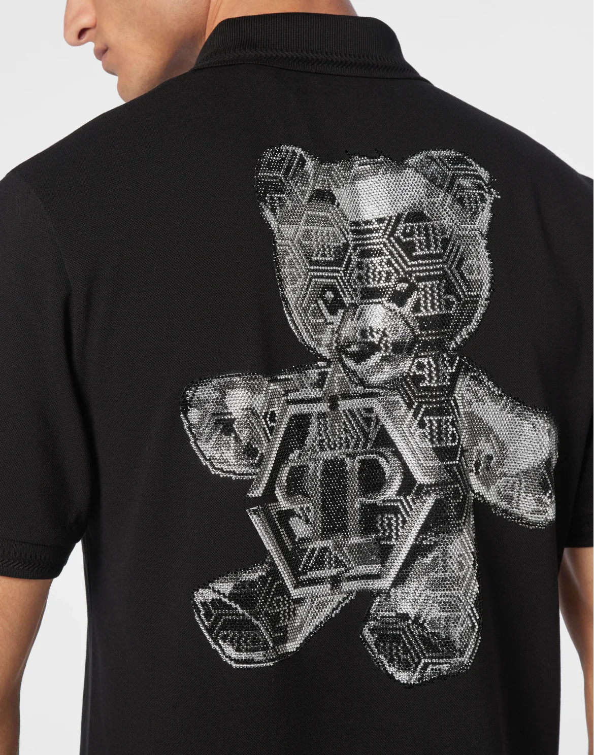 Polo Shirt SS Strass Teddy Bear, цвет: Черный