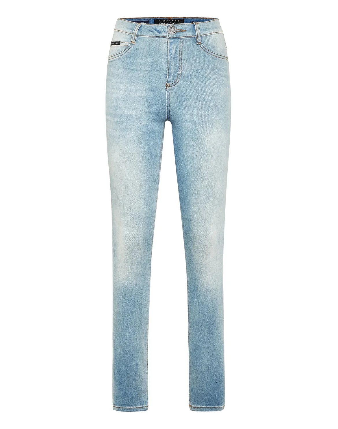 Denim High Waist Jegging Trousers Hexagon, цвет: Синий