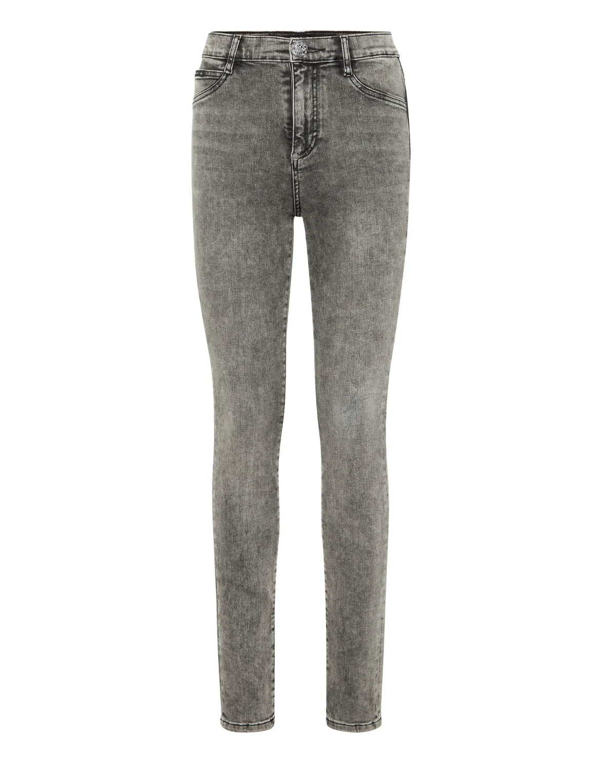 Denim High Waist Jegging Trousers Hexagon, цвет: Черный