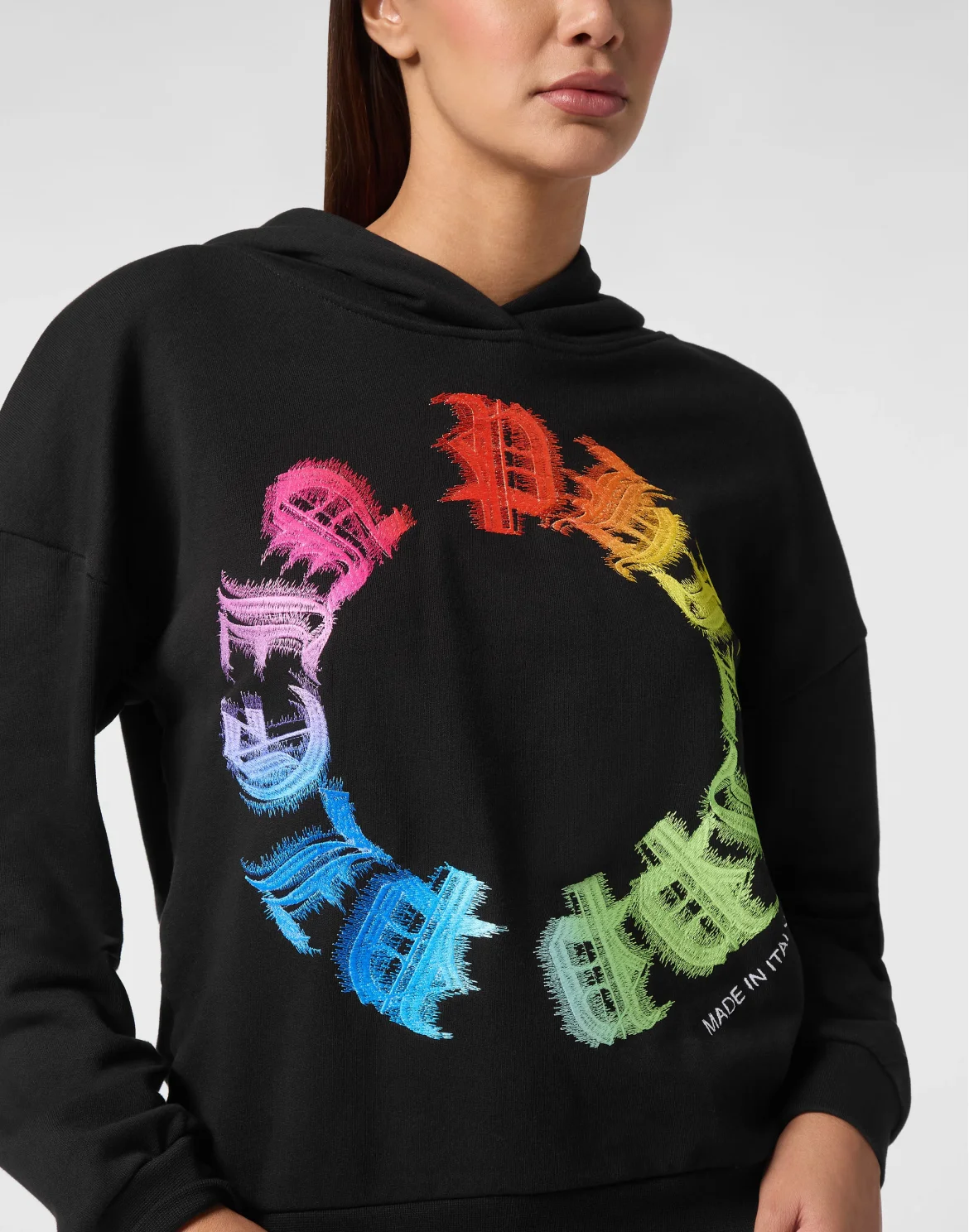 Hoodie Sweatshirt Reinbow Gothic Plein, цвет: Черный