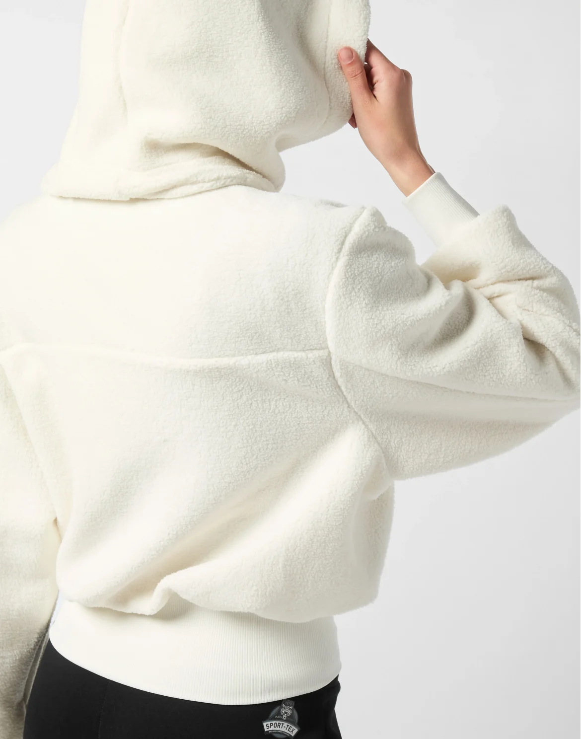 Sherpa Puffered Hoodie Sweatjacket, цвет: Белый