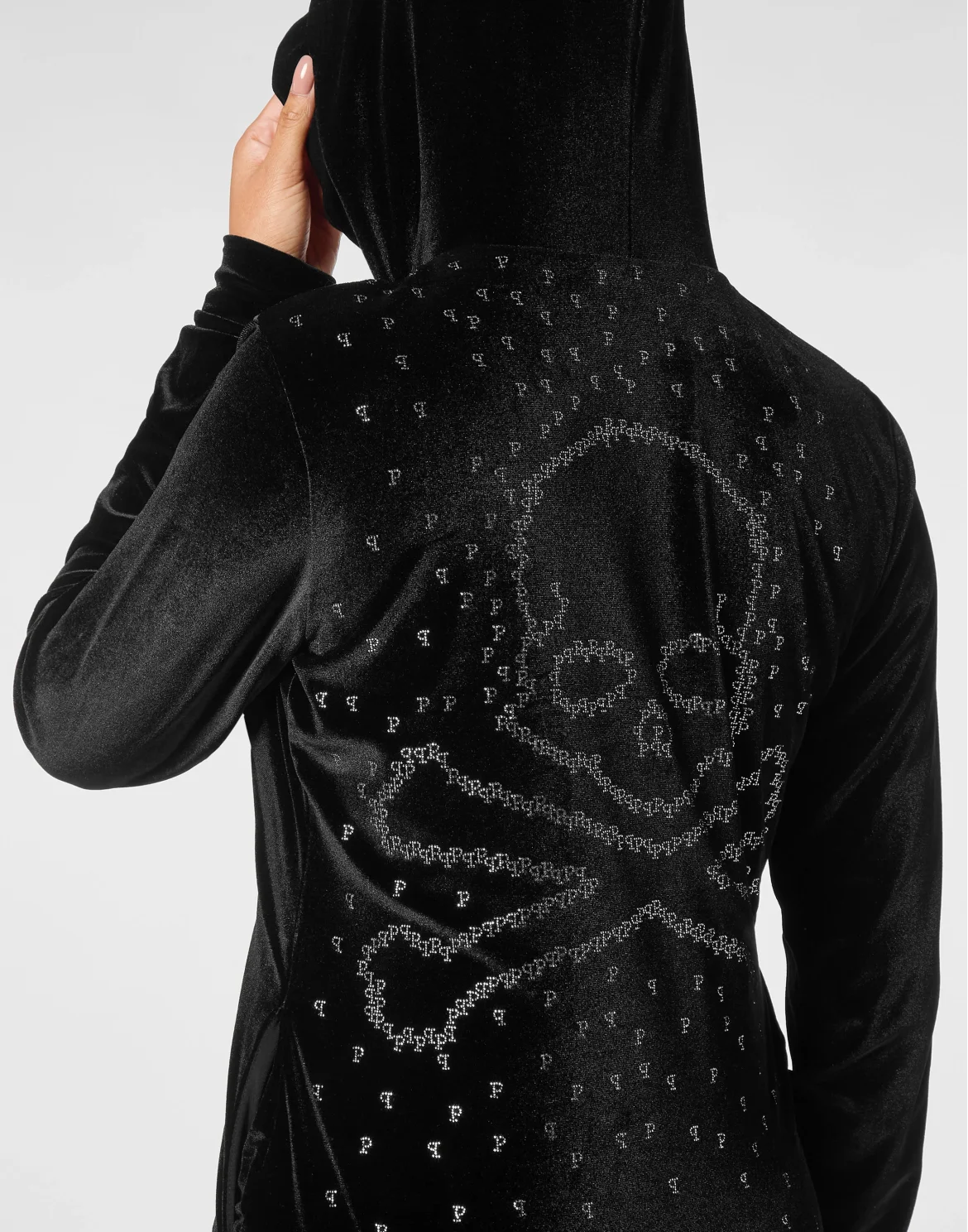 Jogging Set Hoodie/Trousers Strass Skull&Bones, цвет: Черный