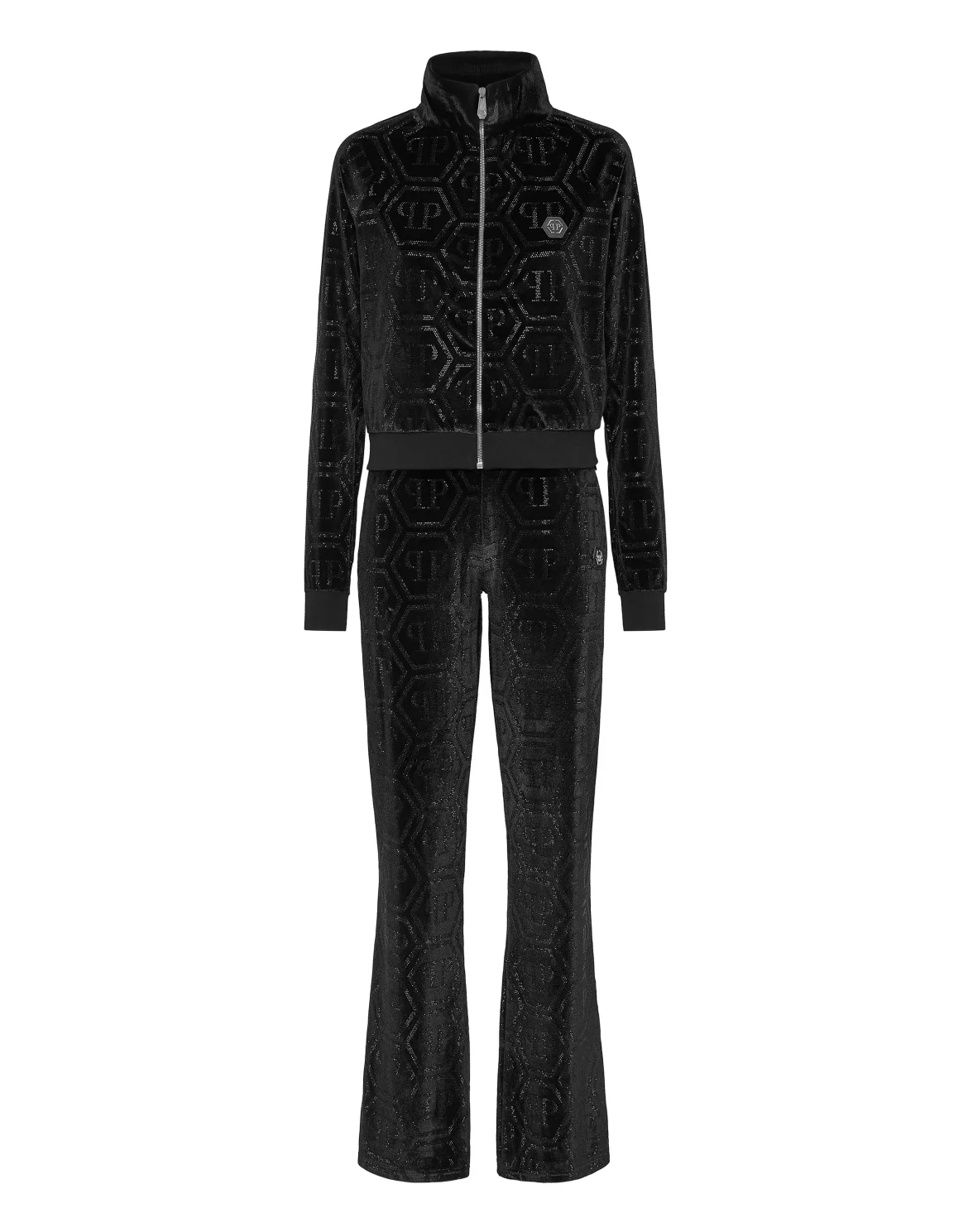 Jogging Set Top/Trousers Strass Monogram, цвет: Черный