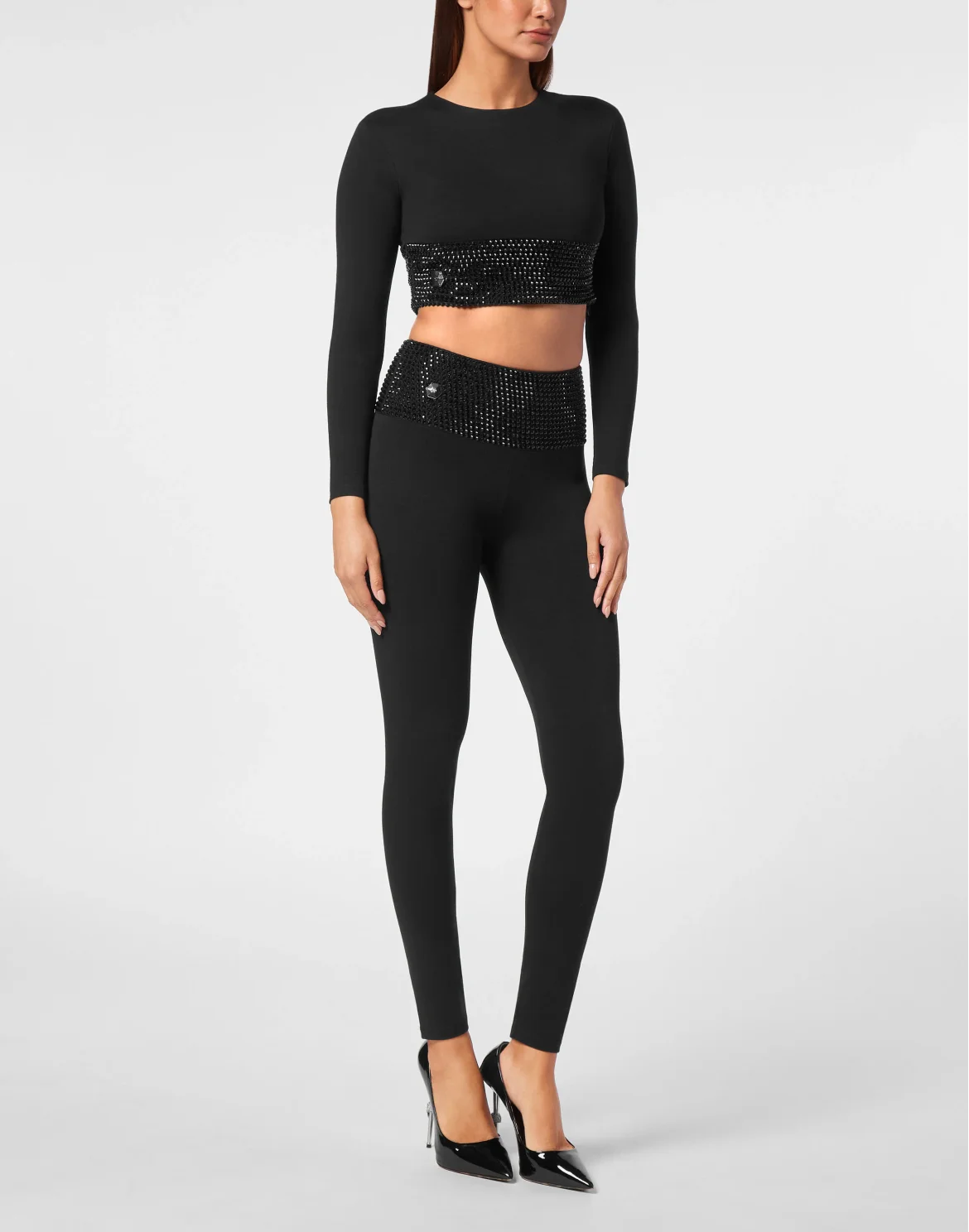 Strass Jogging Leggings, цвет: Черный