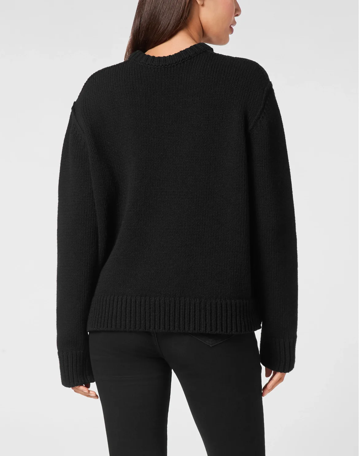 Pullover Round Neck Strass Monogram, цвет: Черный