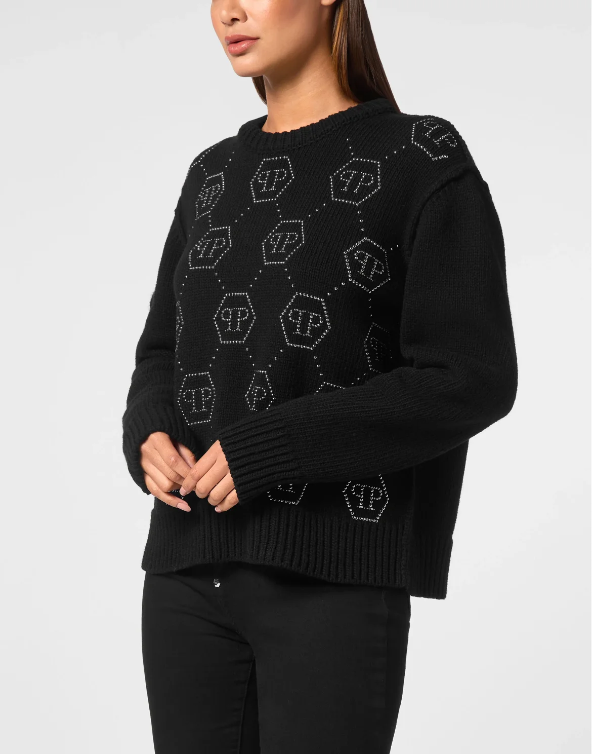 Pullover Round Neck Monogram, цвет: Черный