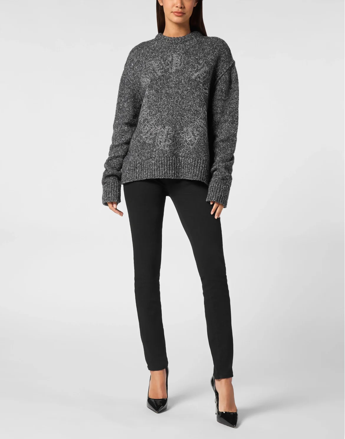 Pullover Round Neck Gothic Plein, цвет: Черный