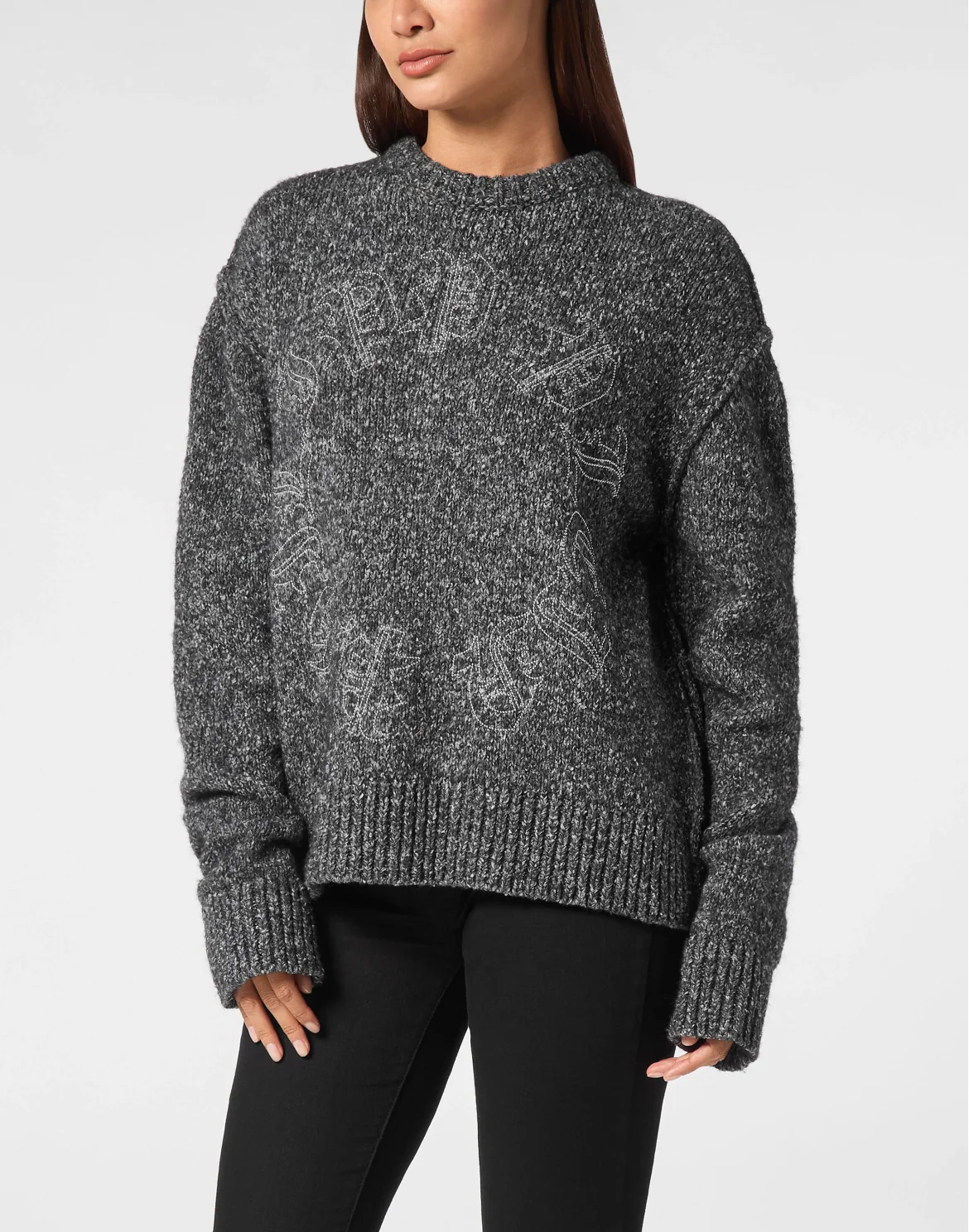 Pullover Round Neck Gothic Plein, цвет: Черный
