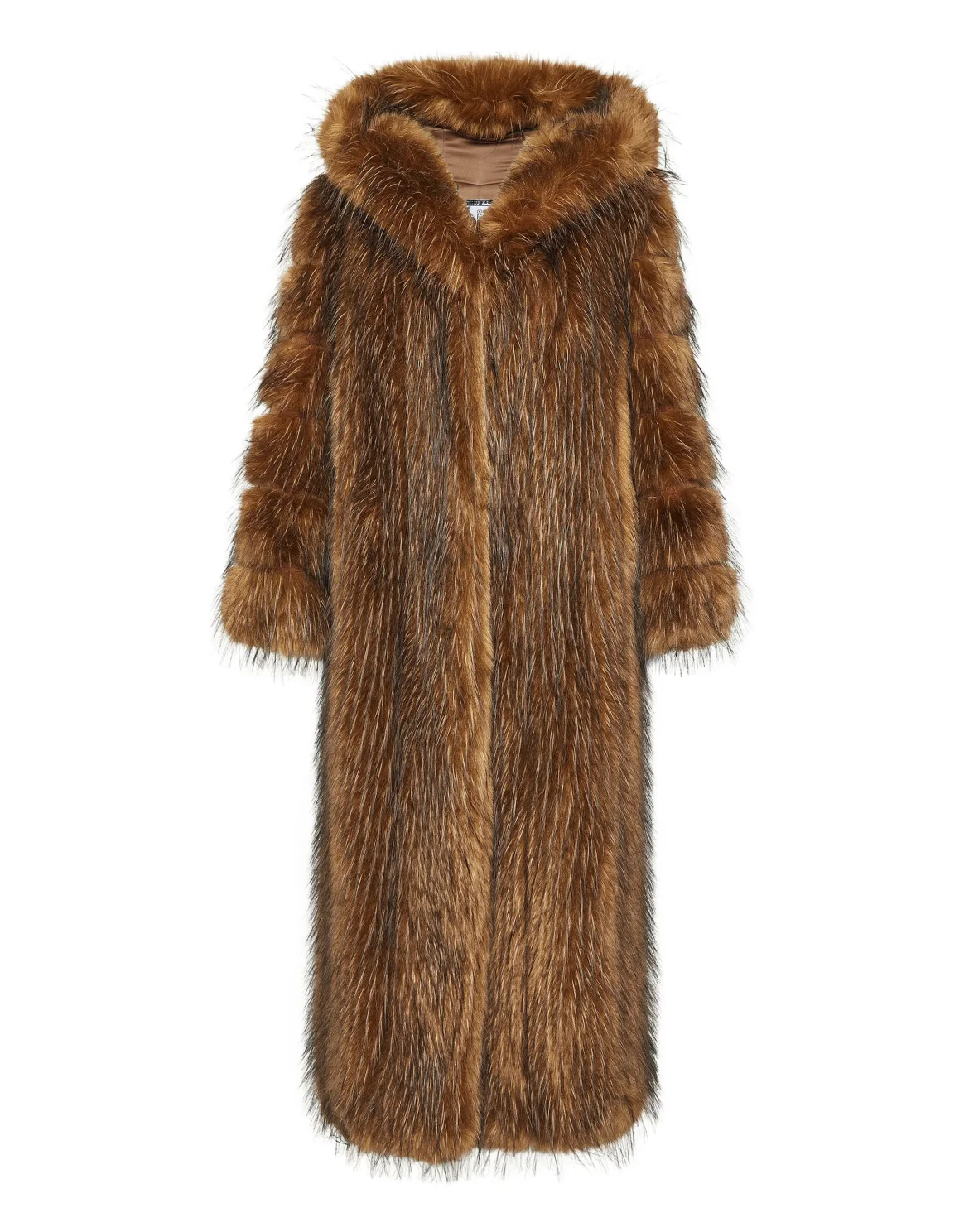 Oversize Long Eco Fox Coat, цвет: Коричневый