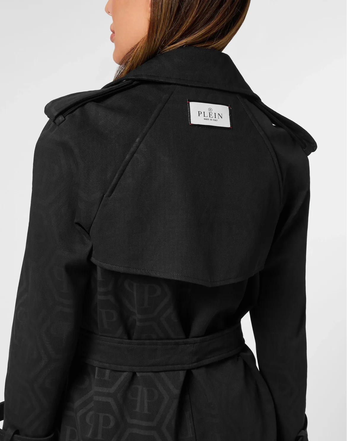Long Trench Coat Monogram, цвет: Черный