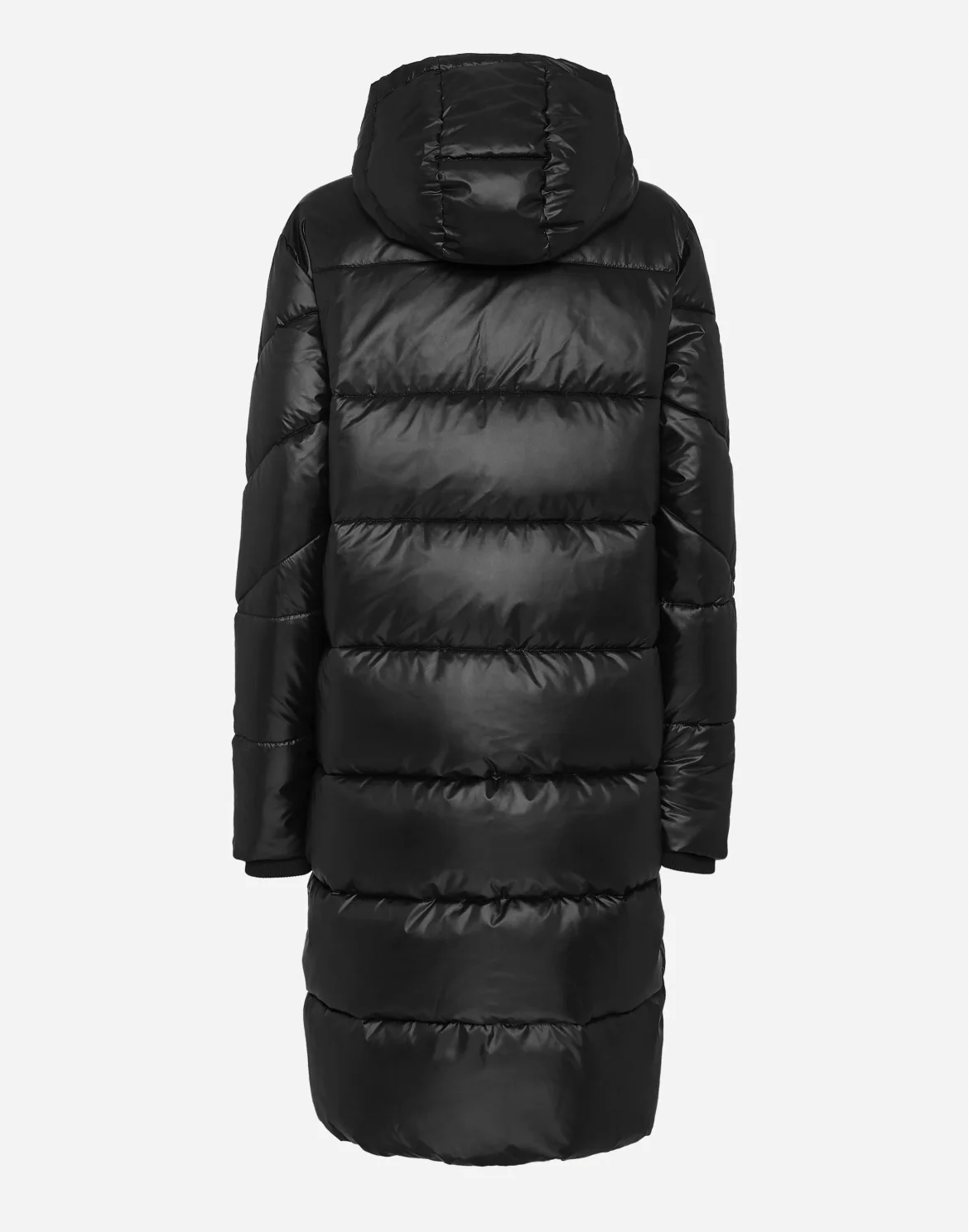 Nylon Long Puffered Jacket, цвет: Черный