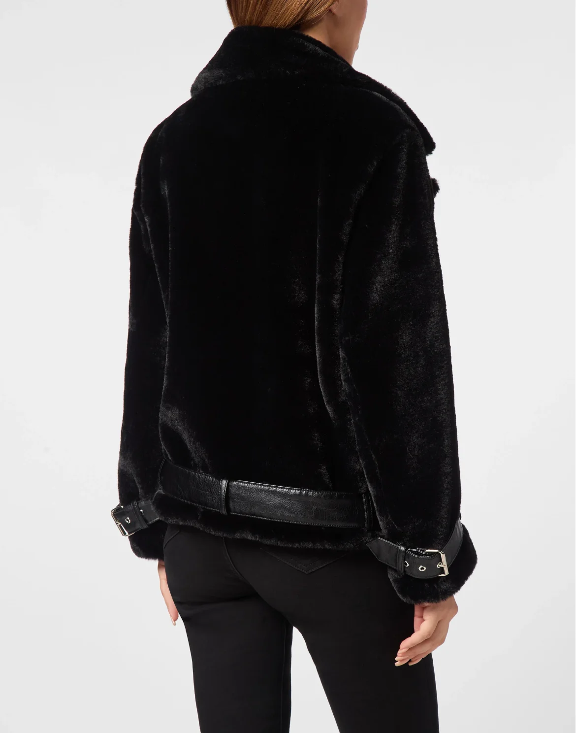Shearling Eco Fur Coat, цвет: Черный