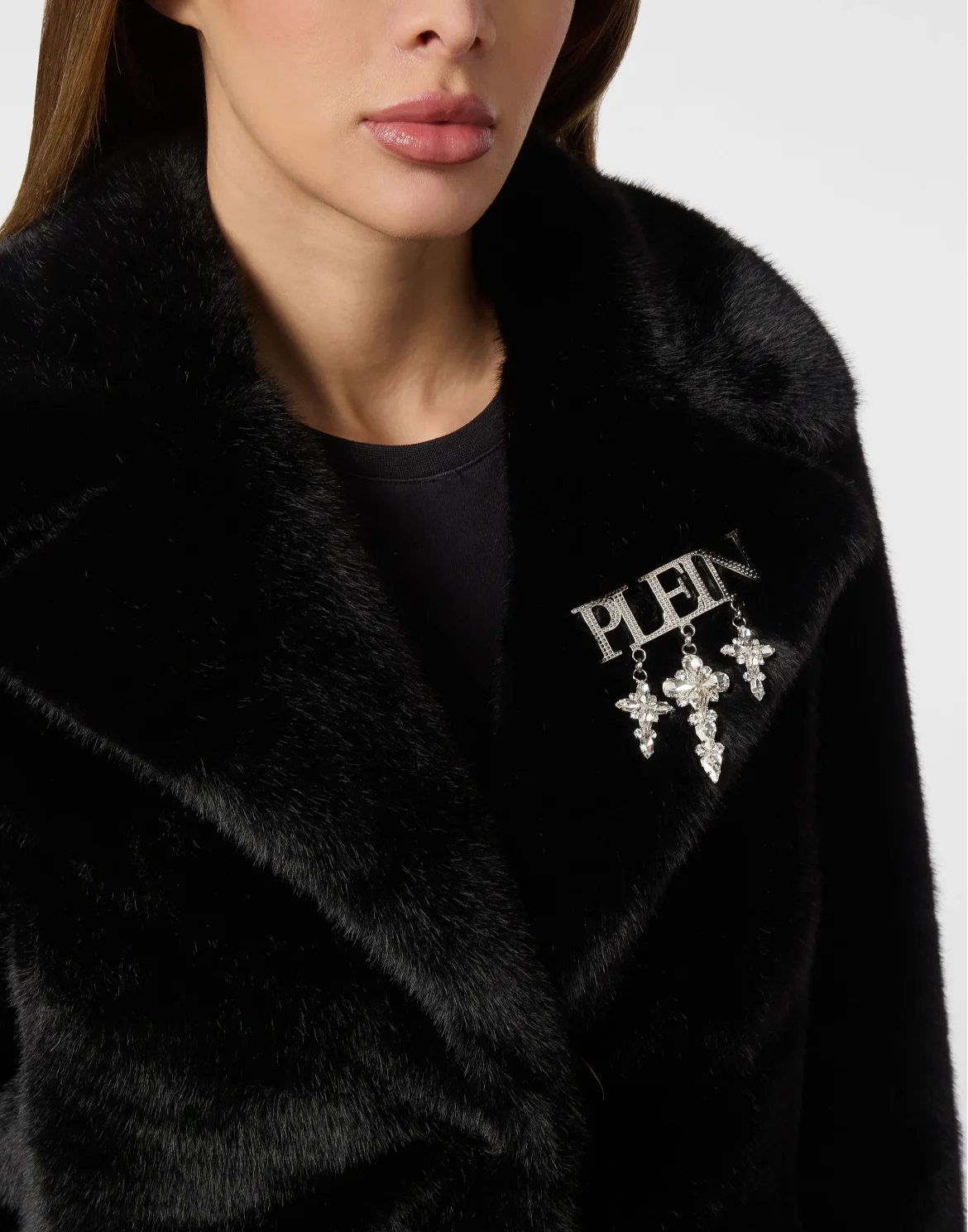 Eco Mink Short Coat Skull&Bones, цвет: Черный