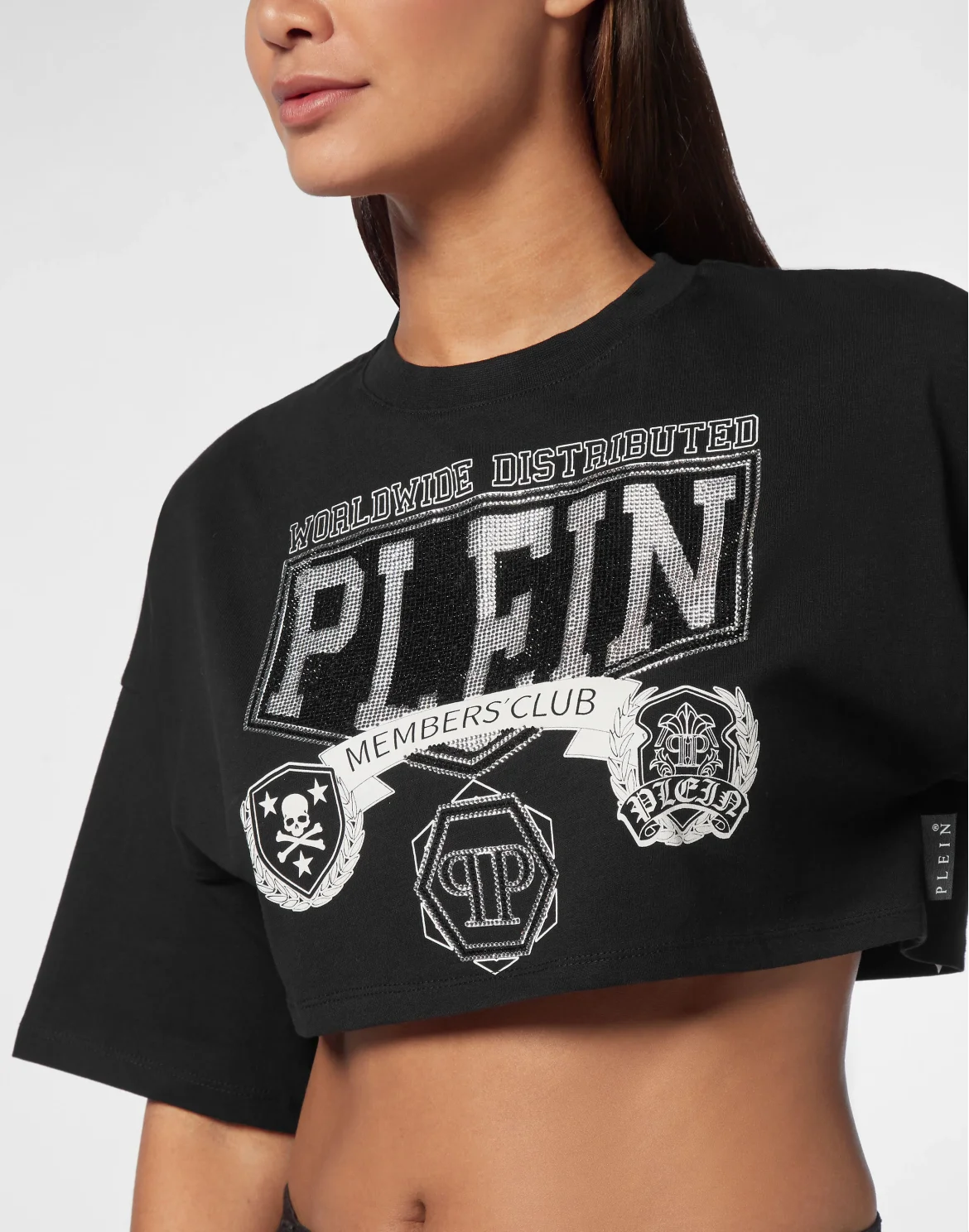 Cropped Top Strass, цвет: Черный