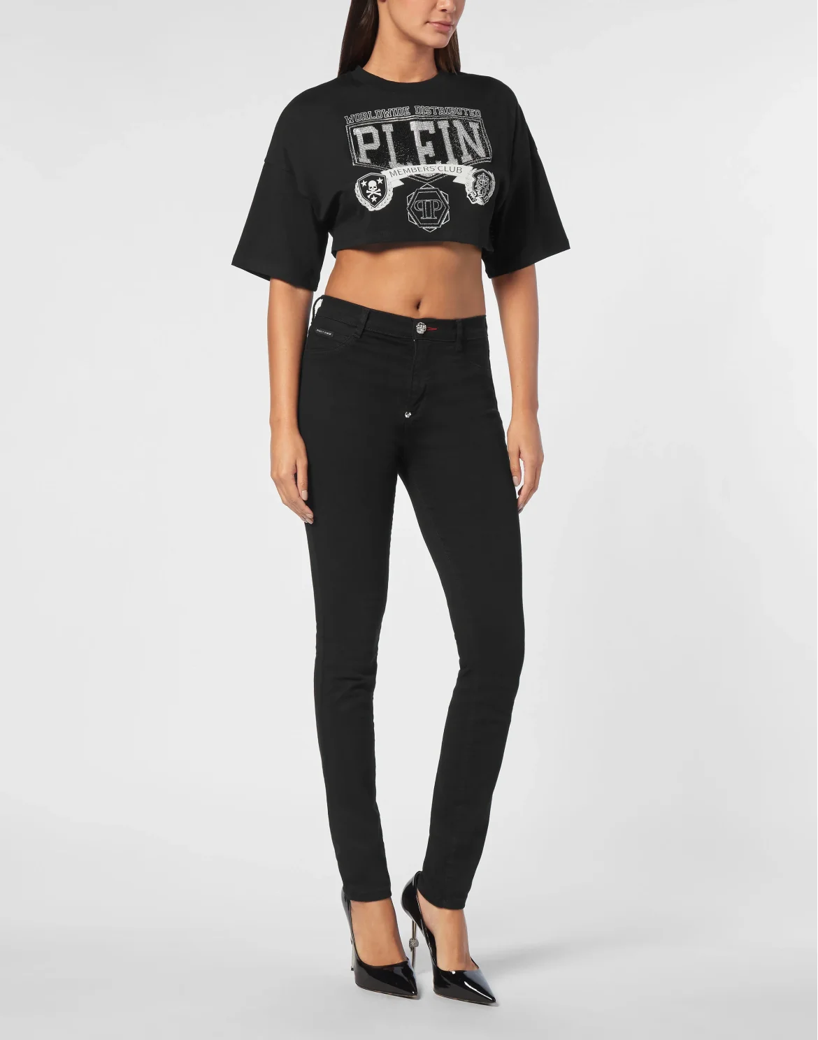 Cropped Top Strass, цвет: Черный