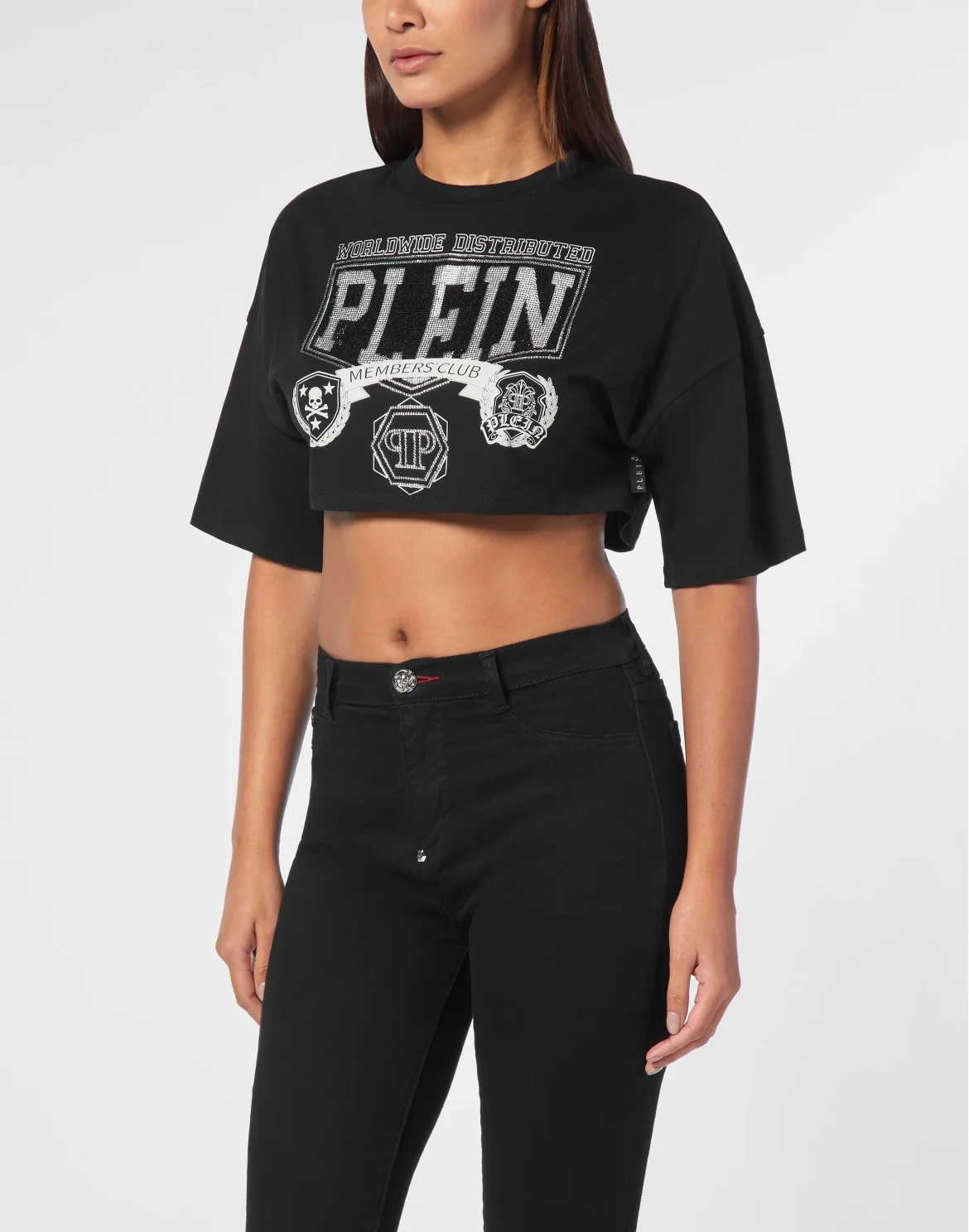 Cropped Top Strass, цвет: Черный