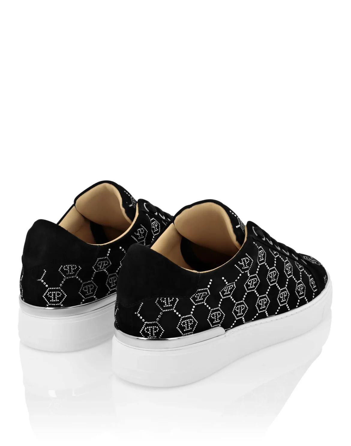 Nappa Leather Lo-Top Sneakers Strass Monogram, цвет: Черный
