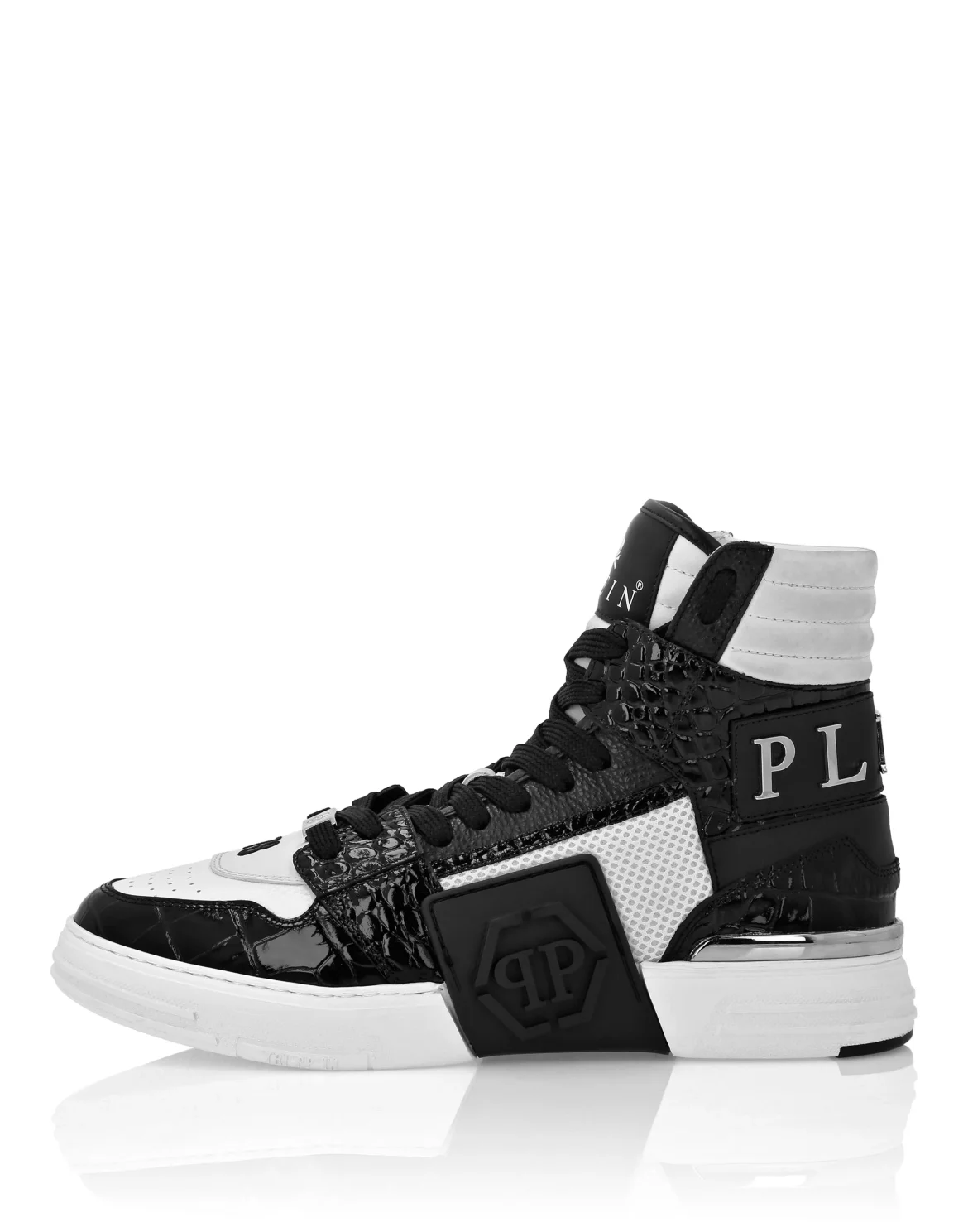 Hi-Top Crocco Printed Sneakers Phantom Kick$, цвет: Белый