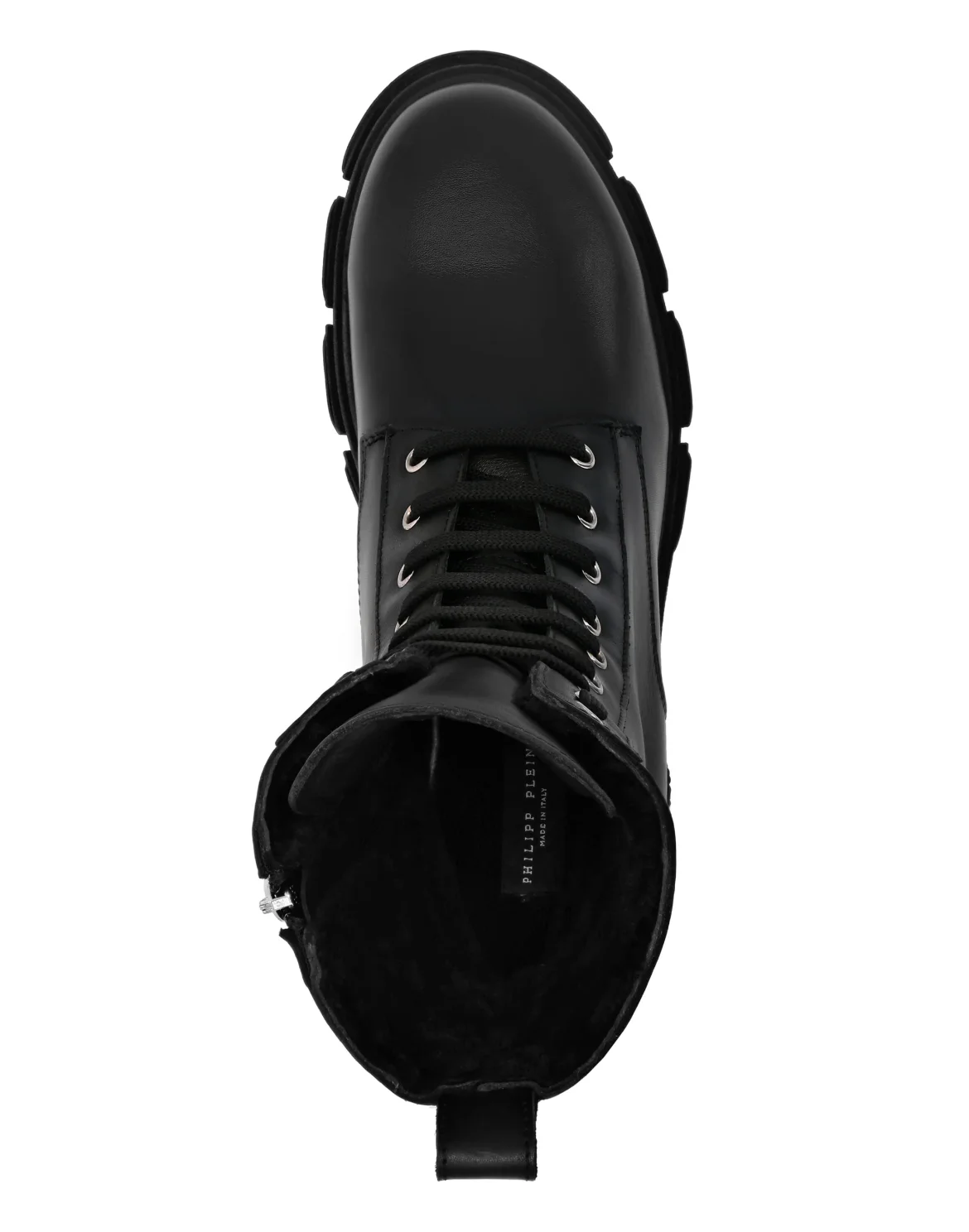 Deer Leather Boots Mid Flat Gothic Plein, цвет: Черный