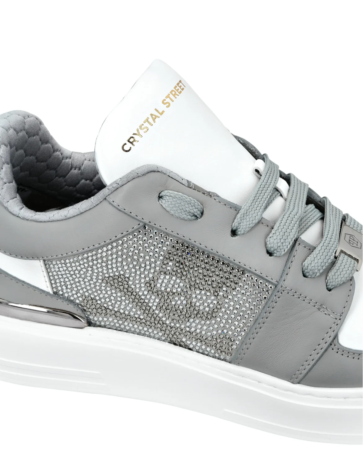 Lo-Top Crystal Leather Sneakers Skull&Bones, цвет: Белый