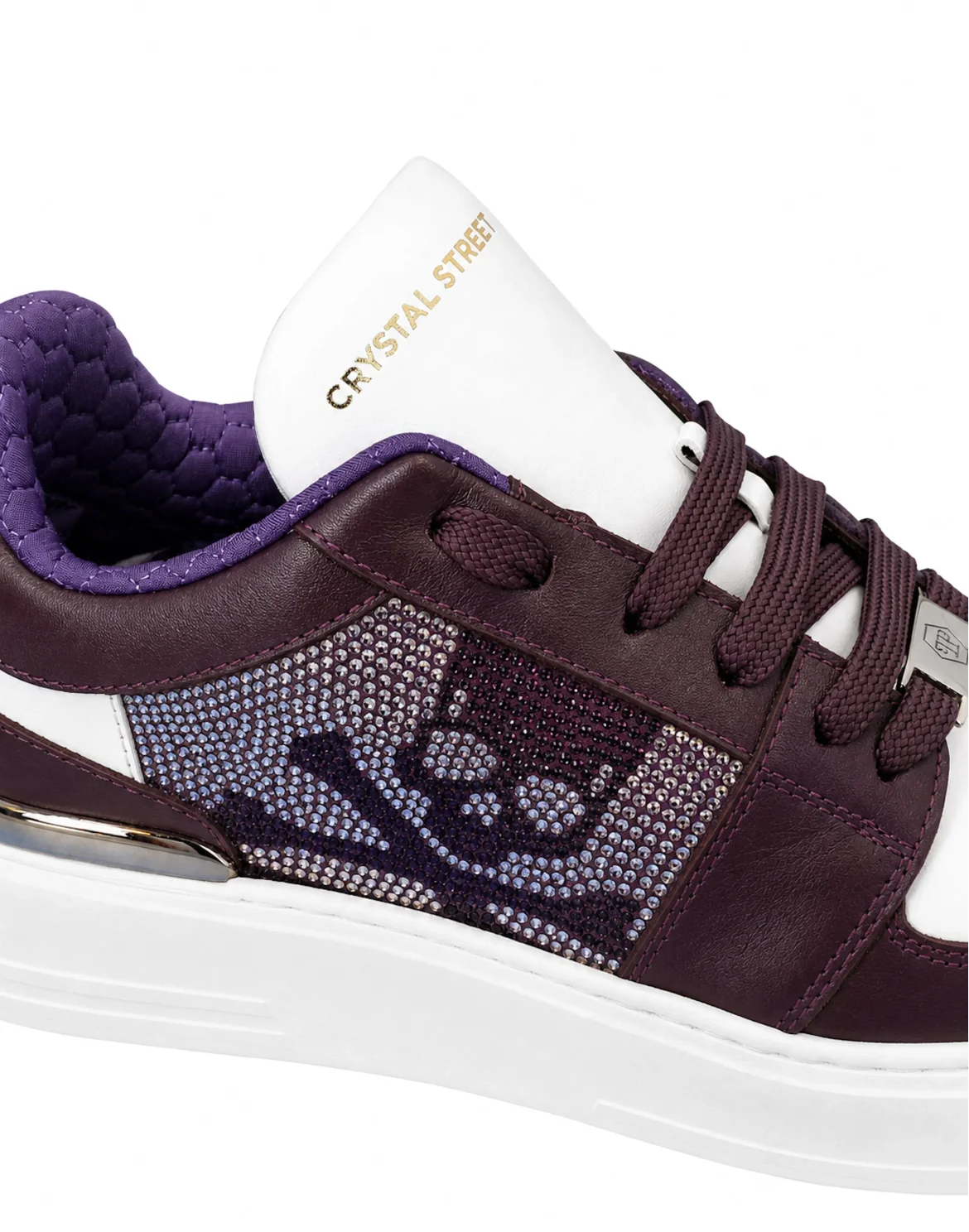 Lo-Top Crystal Leather Sneakers Skull&Bones, цвет: Белый