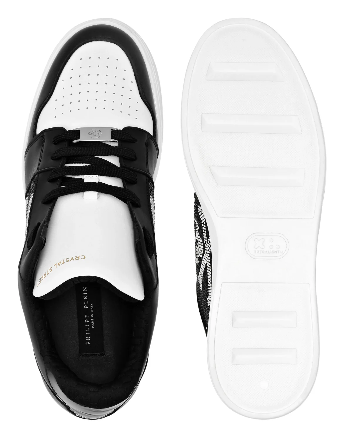 Lo-Top Crystal Leather Sneakers Skull&Bones, цвет: Черный