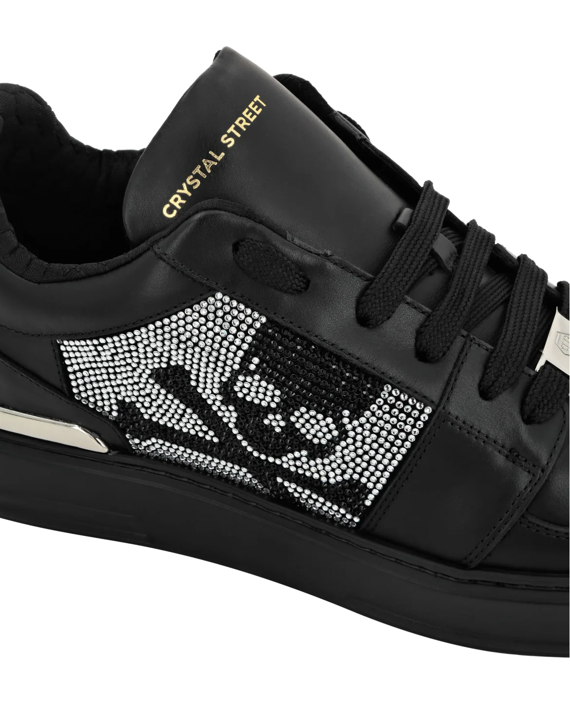Lo-Top Crystal Leather Sneakers Skull&Bones, цвет: Черный