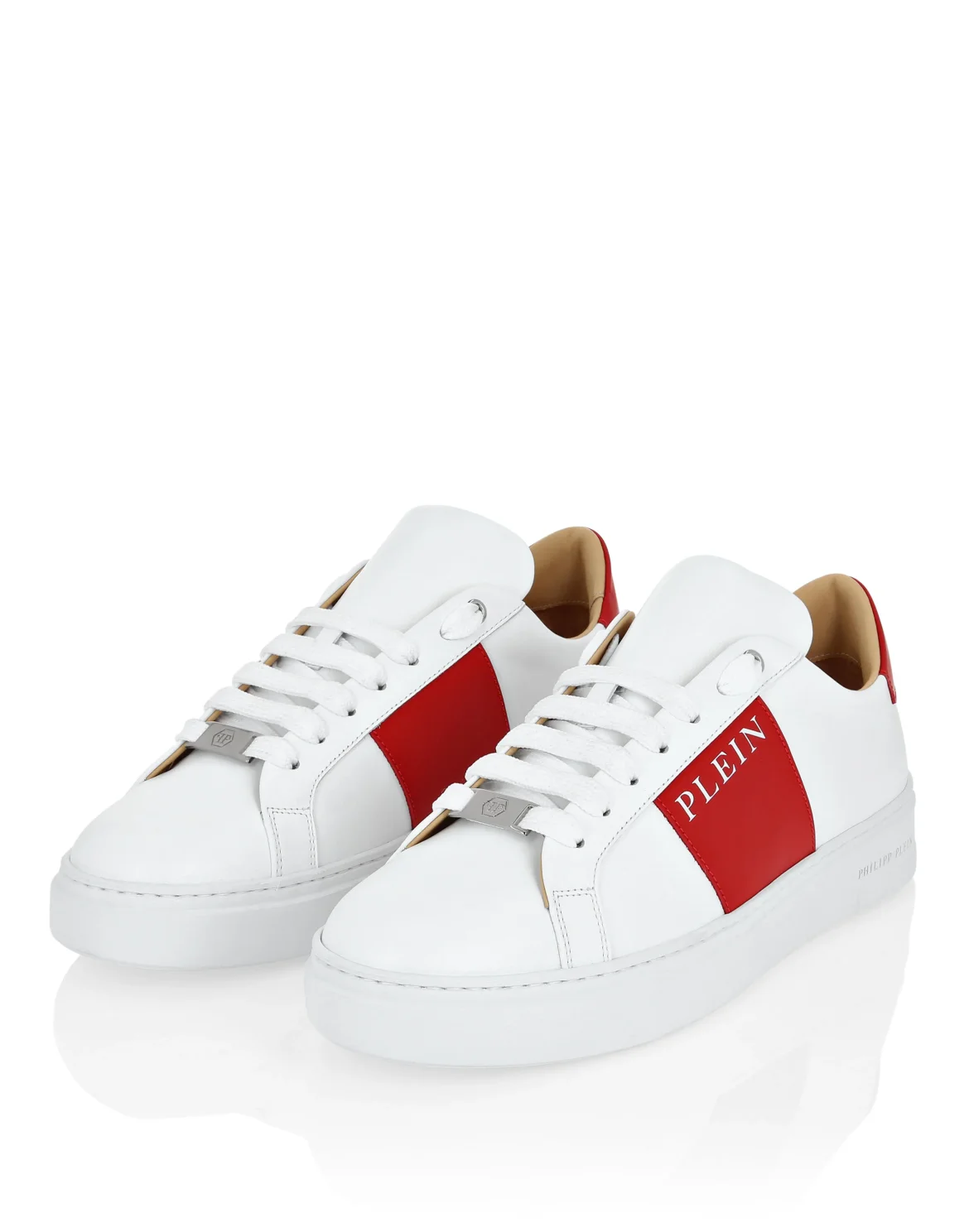 Nappa Leather Lo-Top Sneakers, цвет: Белый