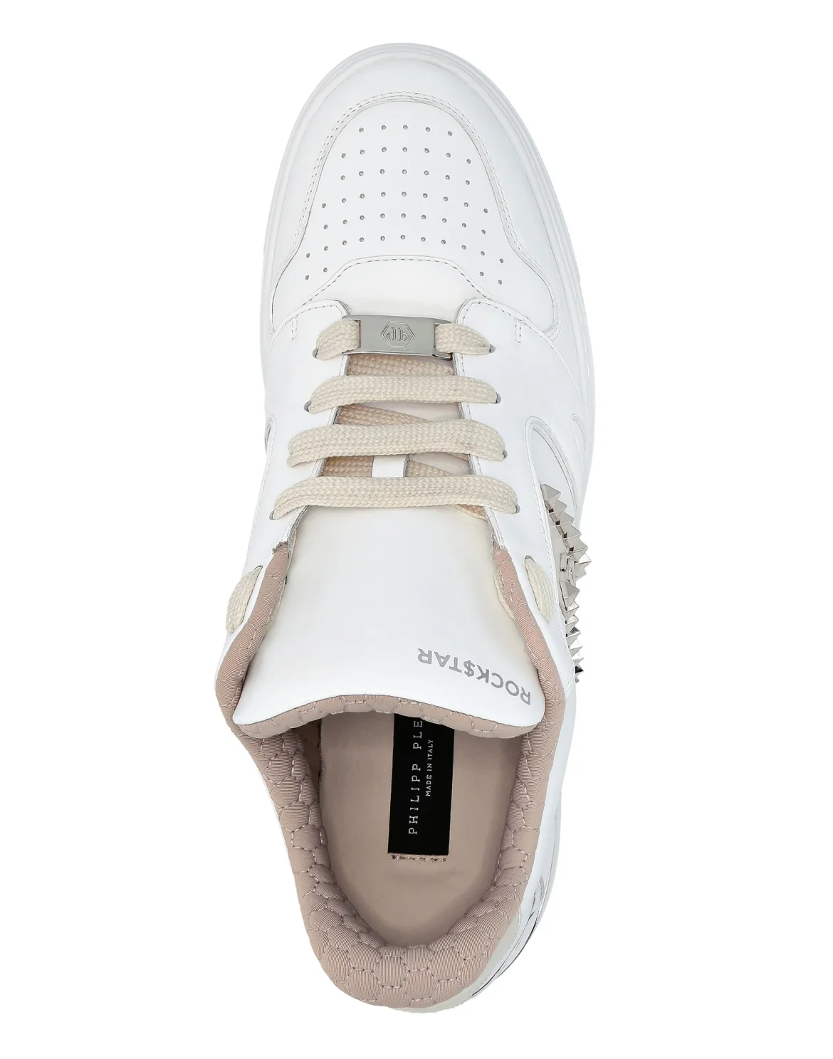 Nappa Leather Lo-Top Sneakers Studs, цвет: Белый
